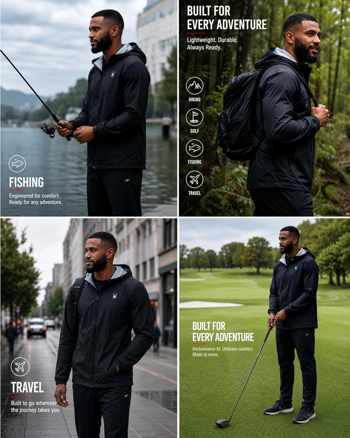 Spyder Mens Rain Jacket - Waterproof Lightweight Hooded Windbreaker, Outerwear J... 6 Spyder Mens Rain Jacket - Waterproof Lightweight Hooded Windbreaker, Outerwear J... - Image 6