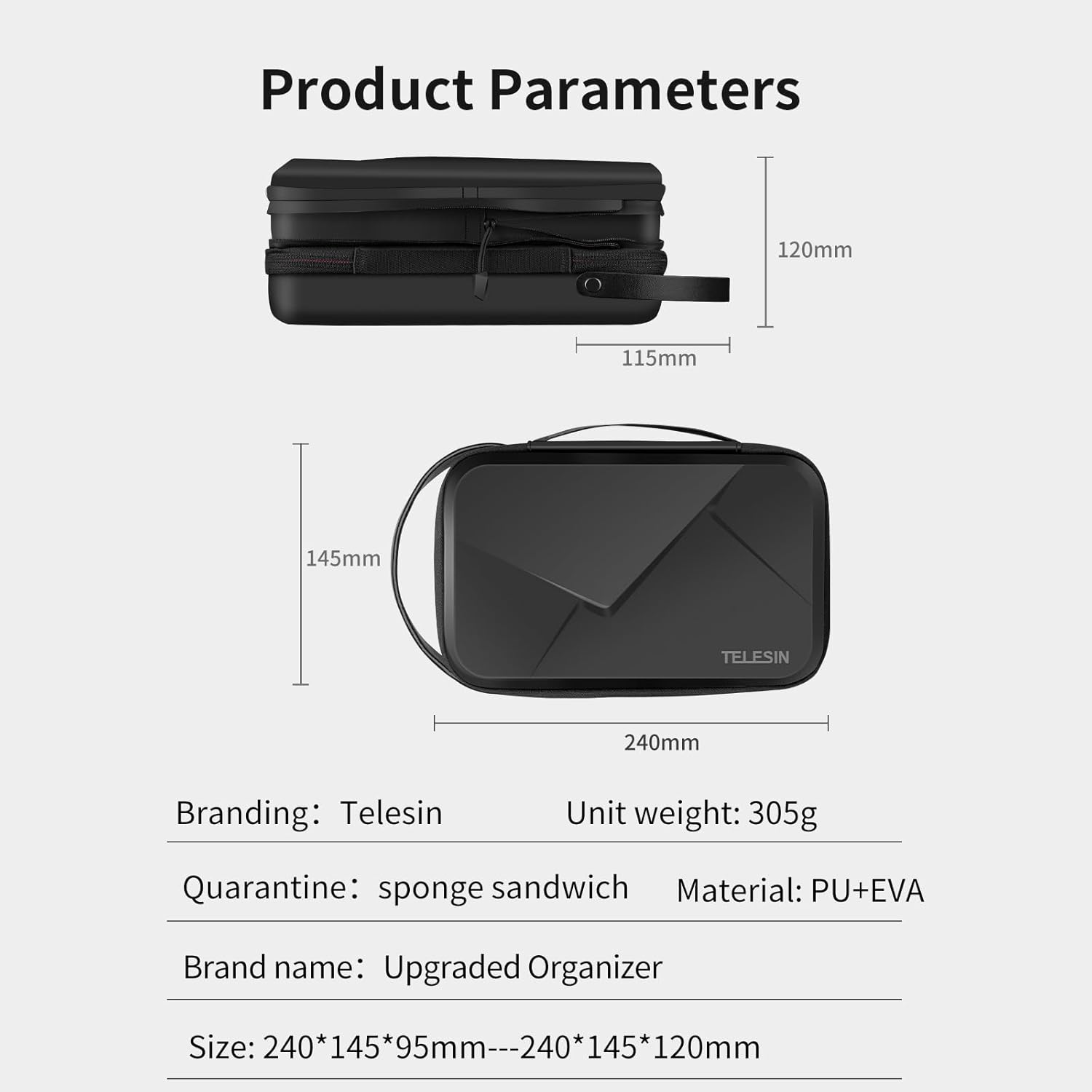 TELESIN Large Carry Case Carrying Travel Bag for GoPro Max Hero 13 12 11 10 9 8 ... 7 TELESIN Large Carry Case Carrying Travel Bag for GoPro Max Hero 13 12 11 10 9 8 ... - Image 7