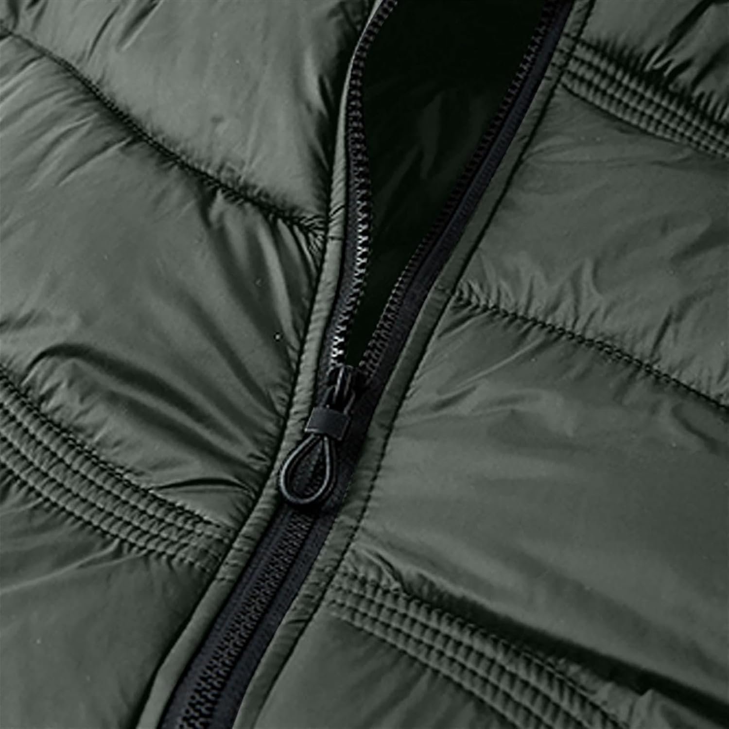 Hooded Puffer Jacket Men Water-Resistant Winter Coat Padded Puffy Coat Lightweig... 3 Hooded Puffer Jacket Men Water-Resistant Winter Coat Padded Puffy Coat Lightweig... - Image 3