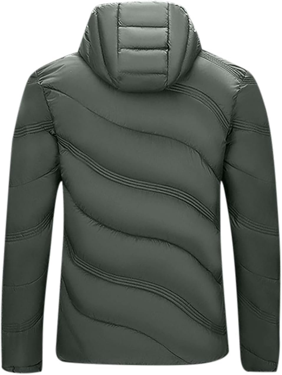 Hooded Puffer Jacket Men Water-Resistant Winter Coat Padded Puffy Coat Lightweig... 4 Hooded Puffer Jacket Men Water-Resistant Winter Coat Padded Puffy Coat Lightweig... - Image 4