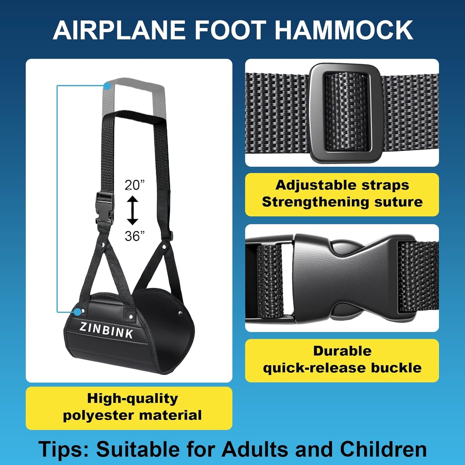 Airplane Foot Hammock, Portable Foot Hammock for Plane Travel to Relax Your Feet... 3 Airplane Foot Hammock, Portable Foot Hammock for Plane Travel to Relax Your Feet... - Image 3