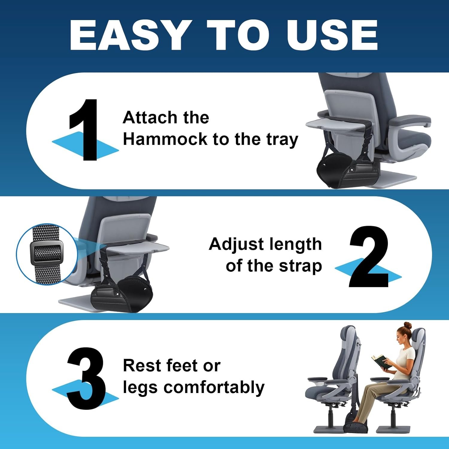 Airplane Foot Hammock, Portable Foot Hammock for Plane Travel to Relax Your Feet... 5 Airplane Foot Hammock, Portable Foot Hammock for Plane Travel to Relax Your Feet... - Image 5