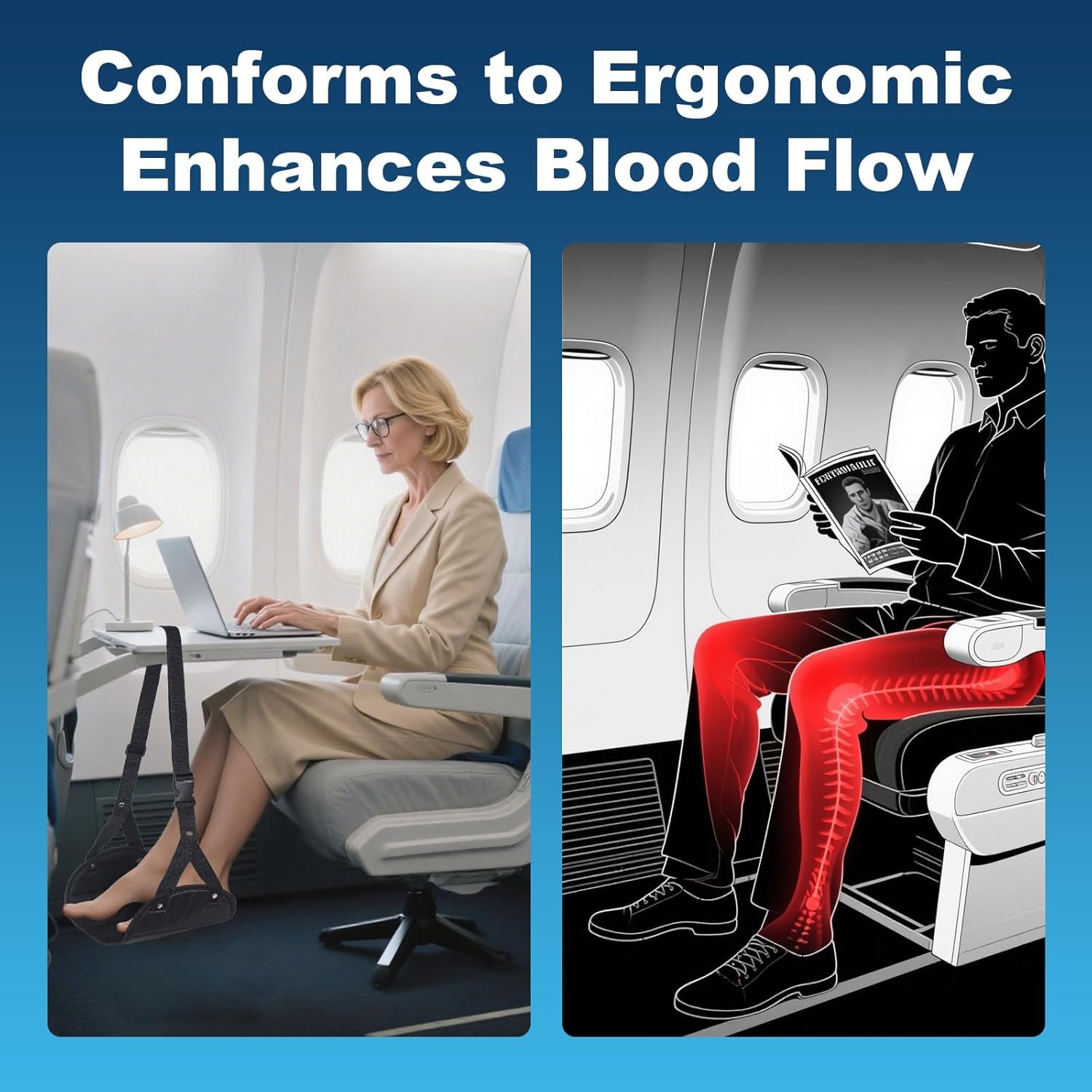Airplane Foot Hammock, Portable Foot Hammock for Plane Travel to Relax Your Feet... 8 Airplane Foot Hammock, Portable Foot Hammock for Plane Travel to Relax Your Feet... - Image 8