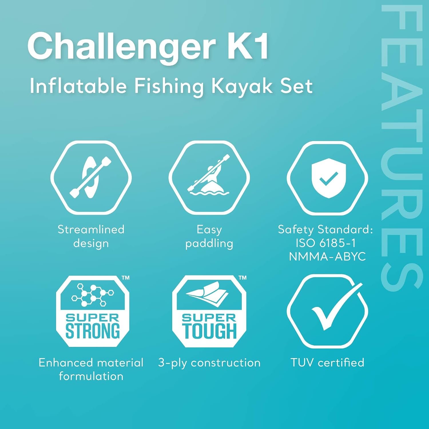 INTEX Challenger Inflatable Kayak Series: Includes Deluxe 86in Kayak Paddles and... 4 INTEX Challenger Inflatable Kayak Series: Includes Deluxe 86in Kayak Paddles and... - Image 4