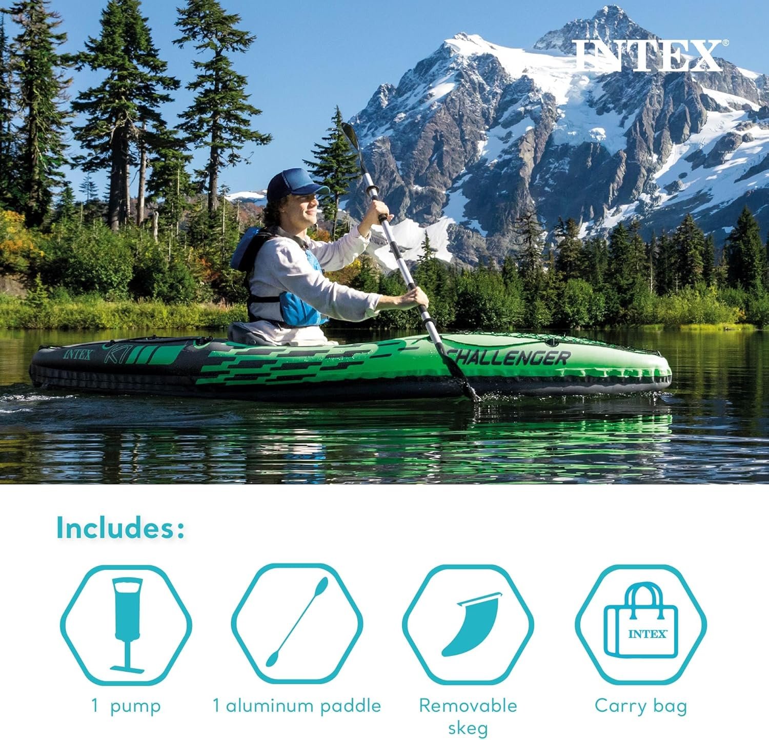 INTEX Challenger Inflatable Kayak Series: Includes Deluxe 86in Kayak Paddles and... 6 INTEX Challenger Inflatable Kayak Series: Includes Deluxe 86in Kayak Paddles and... - Image 6