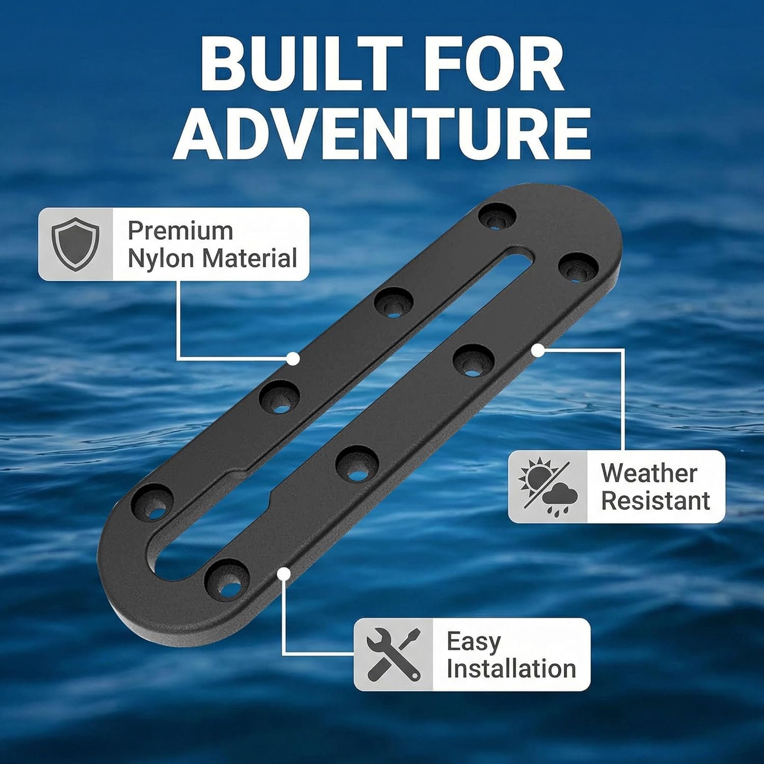 Kayak Track Rail - Low Profile Design for Fishing Rod,Cup Holders and Paddle Hol... 5 Kayak Track Rail - Low Profile Design for Fishing Rod,Cup Holders and Paddle Hol... - Image 5