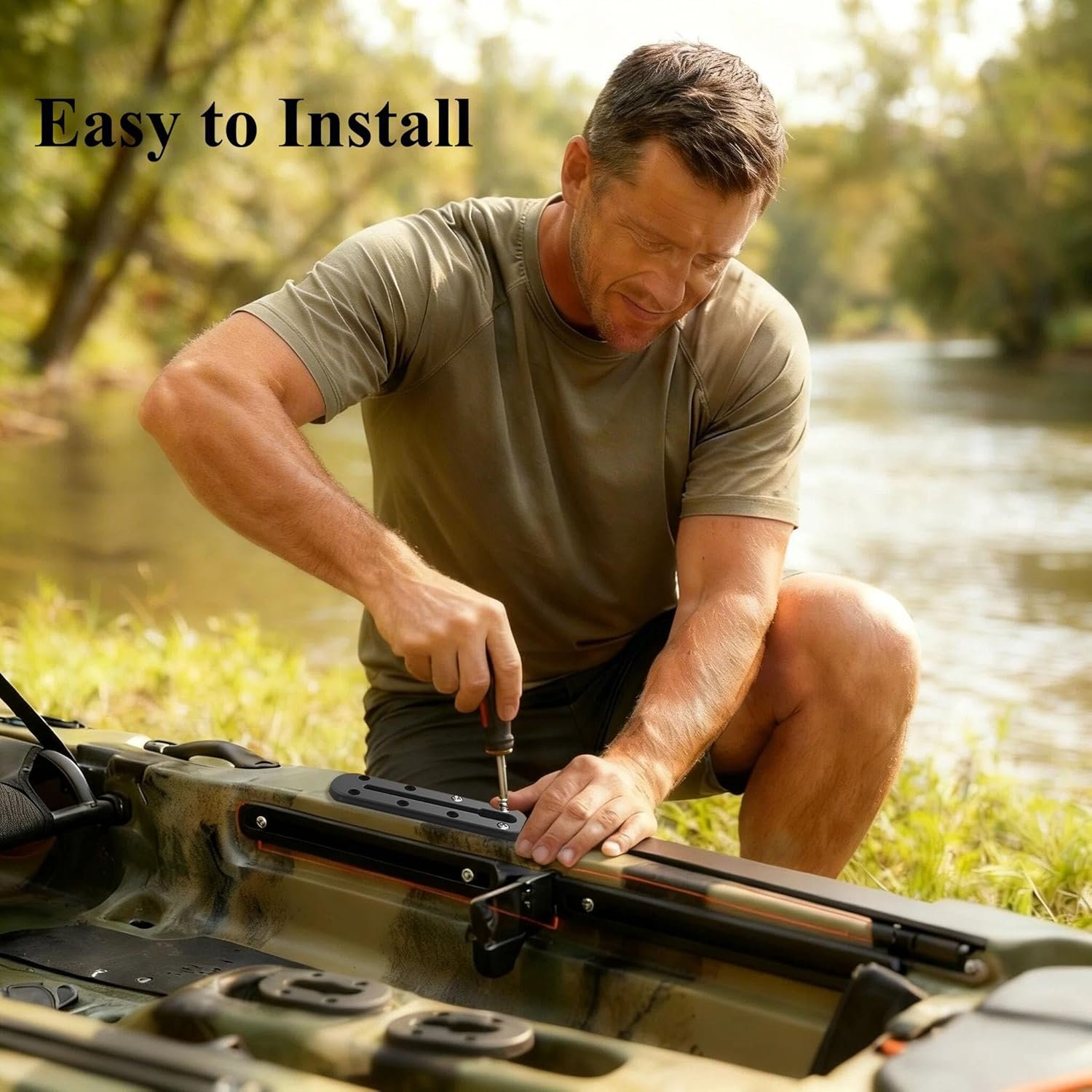 Kayak Track Rail - Low Profile Design for Fishing Rod,Cup Holders and Paddle Hol... 9 Kayak Track Rail - Low Profile Design for Fishing Rod,Cup Holders and Paddle Hol... - Image 9