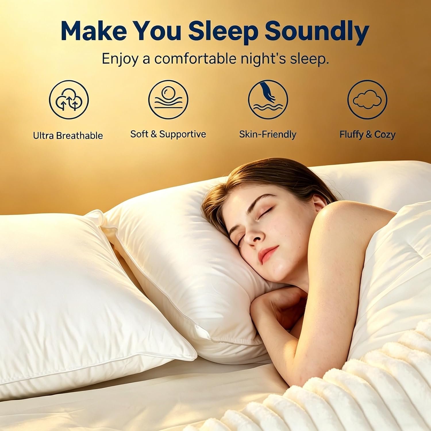 UNIKOME Ultra Soft Pillows Queen Size Set of 2 - Hotel Collection Luxury 100% Co... 4 UNIKOME Ultra Soft Pillows Queen Size Set of 2 - Hotel Collection Luxury 100% Co... - Image 4