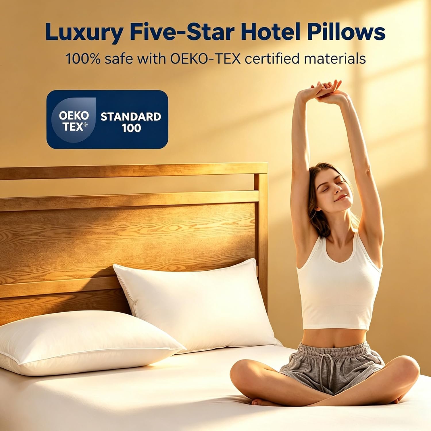 UNIKOME Ultra Soft Pillows Queen Size Set of 2 - Hotel Collection Luxury 100% Co... 5 UNIKOME Ultra Soft Pillows Queen Size Set of 2 - Hotel Collection Luxury 100% Co... - Image 5