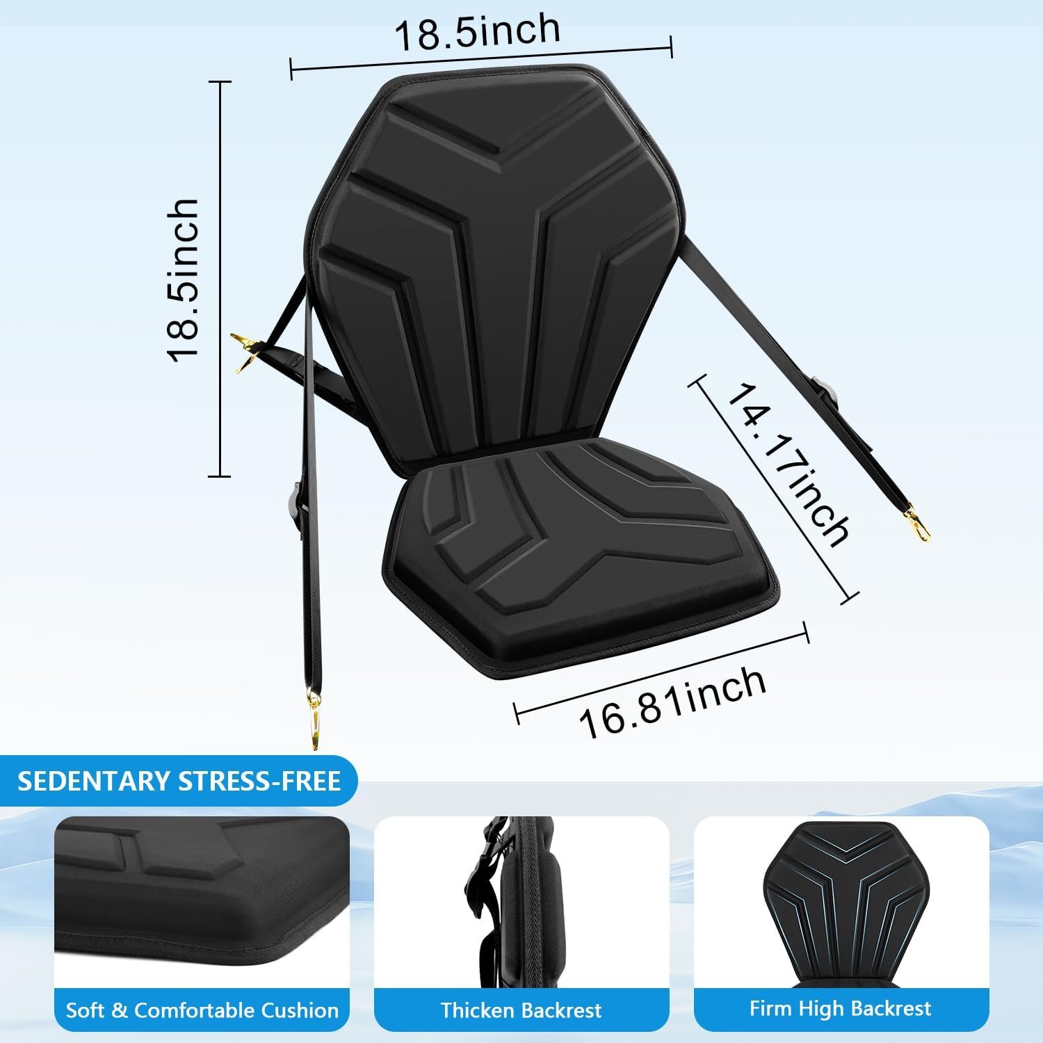 HLOGREE 6-Point Attachment - Thick Padded Kayak Seat Cushion with Back Support,E... 7 HLOGREE 6-Point Attachment - Thick Padded Kayak Seat Cushion with Back Support,E... - Image 7