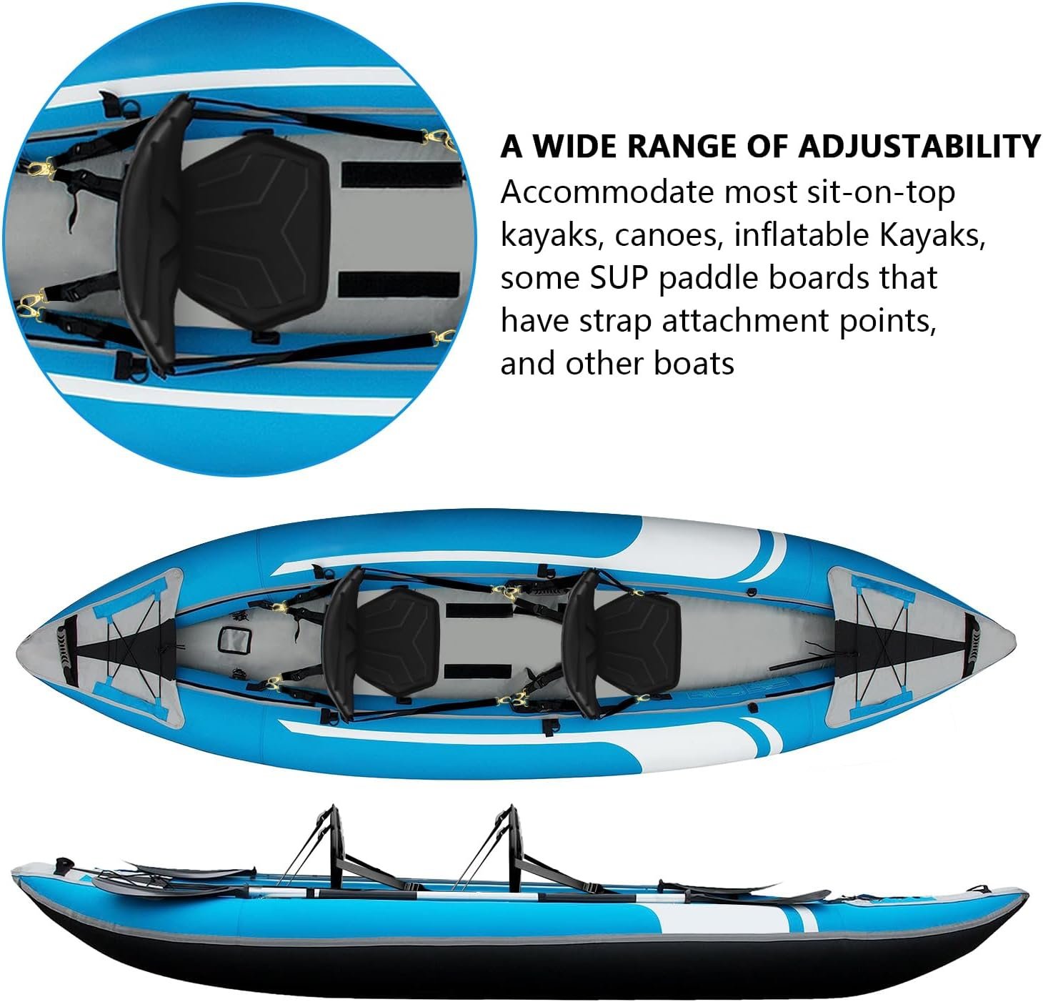 HLOGREE 6-Point Attachment - Thick Padded Kayak Seat Cushion with Back Support,E... 9 HLOGREE 6-Point Attachment - Thick Padded Kayak Seat Cushion with Back Support,E... - Image 9
