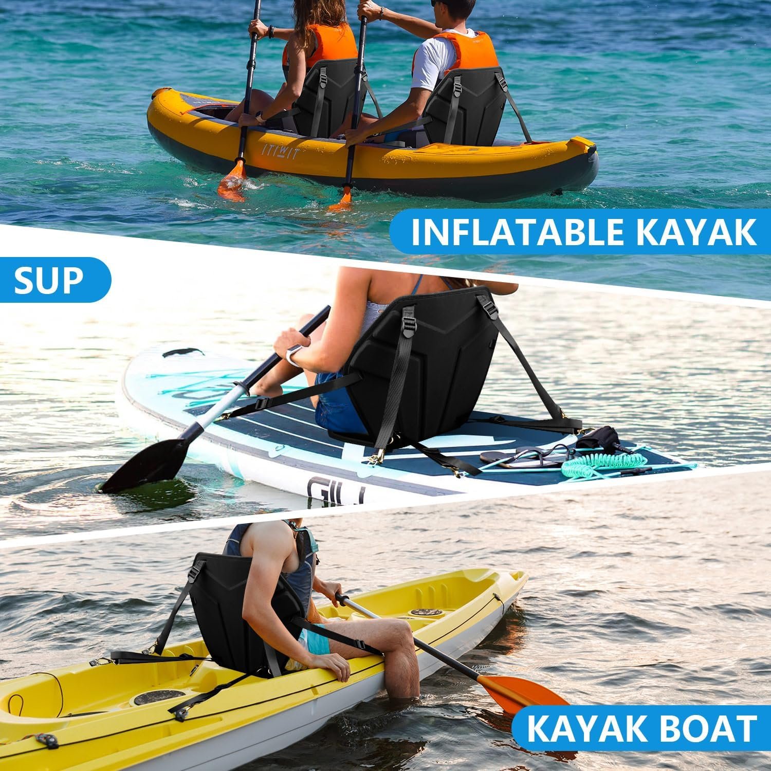 HLOGREE 6-Point Attachment - Thick Padded Kayak Seat Cushion with Back Support,E... 10 HLOGREE 6-Point Attachment - Thick Padded Kayak Seat Cushion with Back Support,E... - Image 10