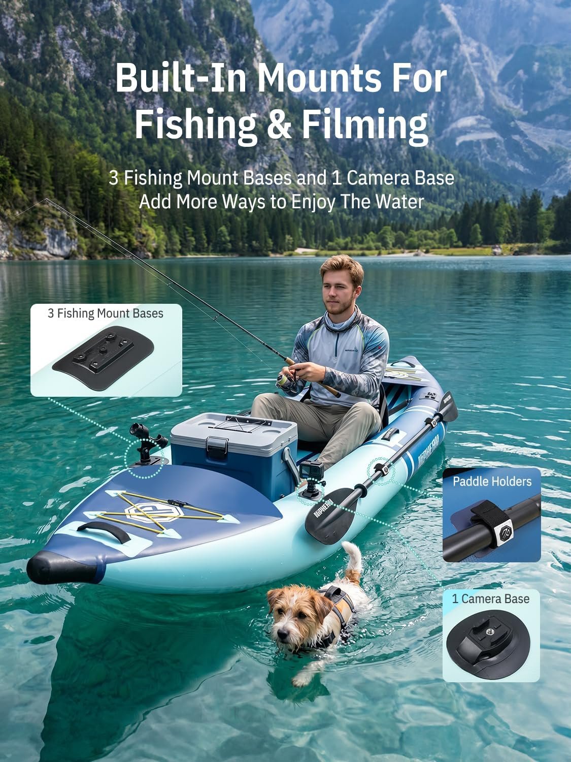 Niphean Inflatable Kayak 2 Person, 12'6" Tandem Kayak with 500lb Capacity, 3-Cha... 7 Niphean Inflatable Kayak 2 Person, 12'6" Tandem Kayak with 500lb Capacity, 3-Cha... - Image 7