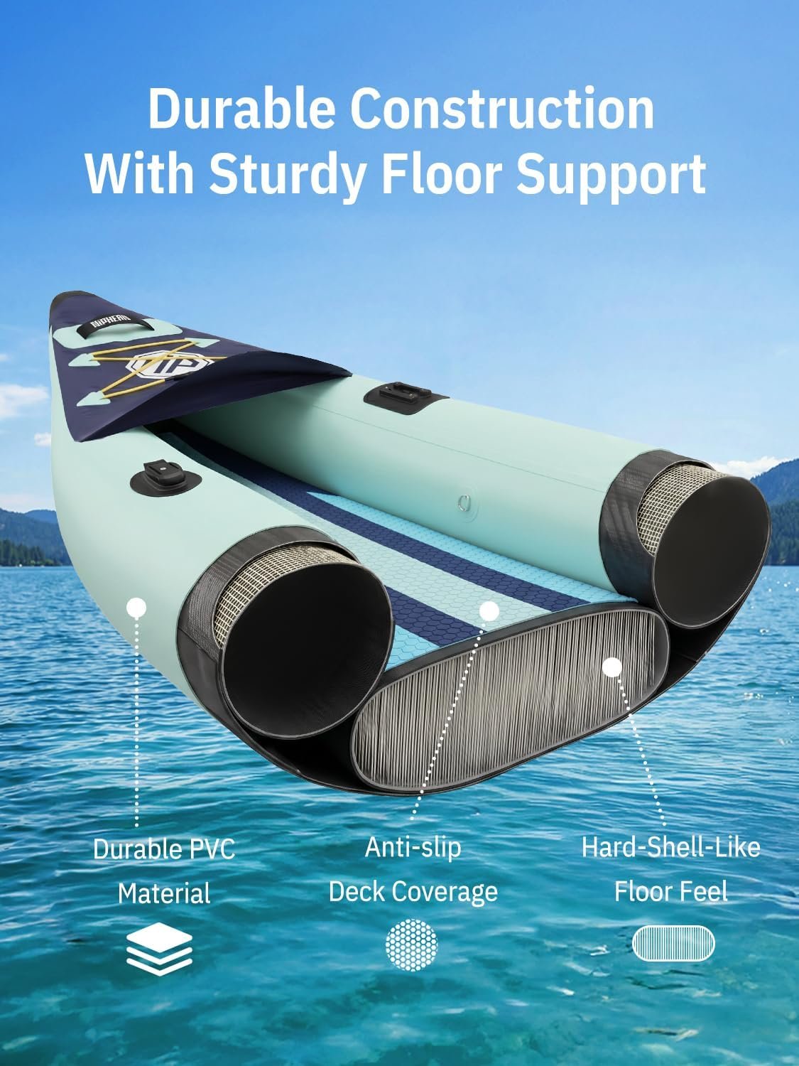 Niphean Inflatable Kayak 2 Person, 12'6" Tandem Kayak with 500lb Capacity, 3-Cha... 8 Niphean Inflatable Kayak 2 Person, 12'6" Tandem Kayak with 500lb Capacity, 3-Cha... - Image 8