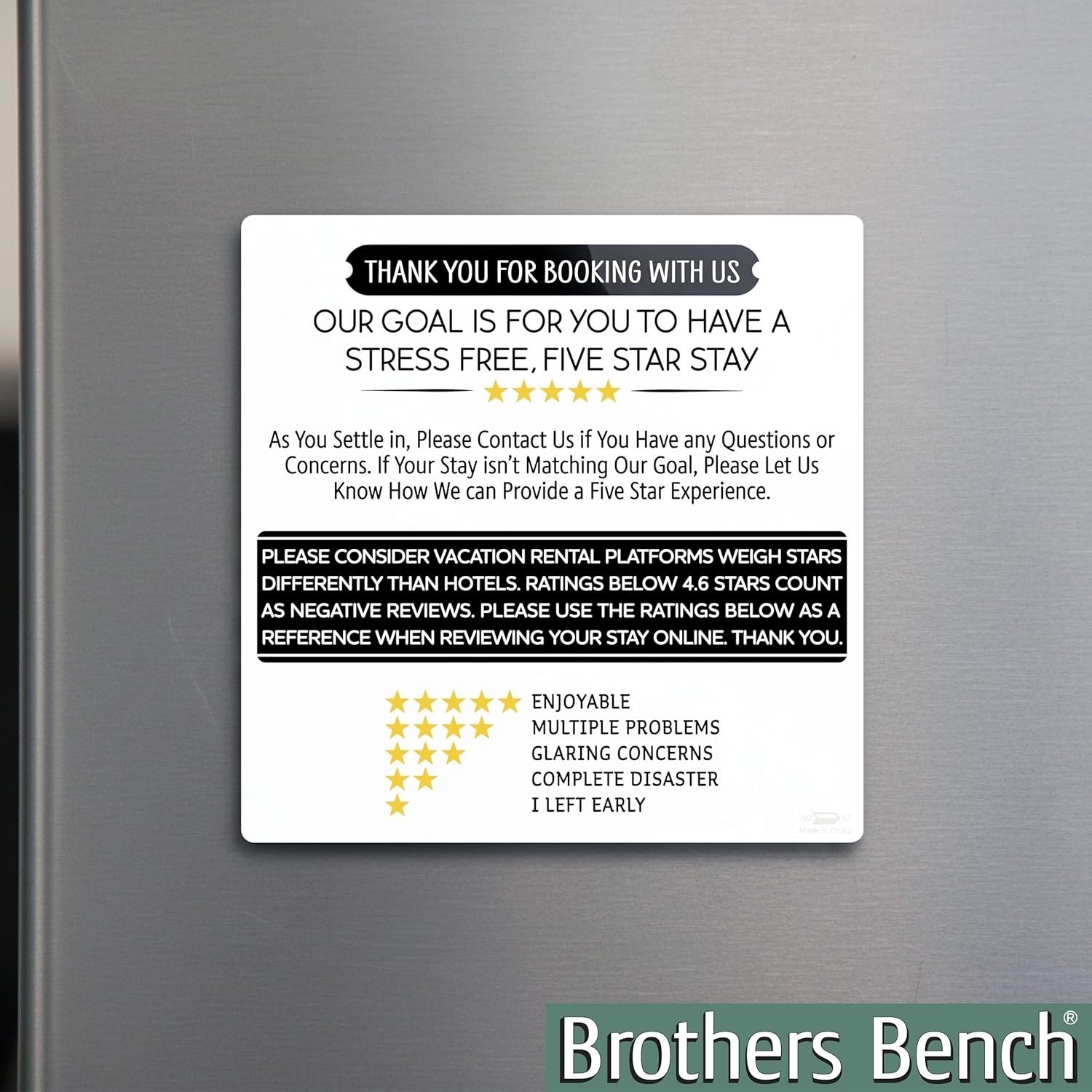 White & Black Airbnb Review Fridge Magnet, VRBO Airbnb Essentials for Hosts, Air... 3 White & Black Airbnb Review Fridge Magnet, VRBO Airbnb Essentials for Hosts, Air... - Image 3