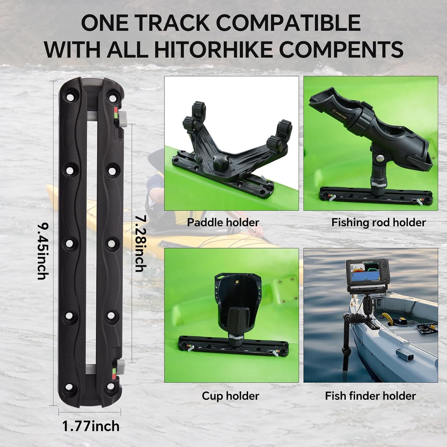 Hitorhike Pro Kayak Fishing Track with Manual Lock - All-Water Ready Rail System... 3 Hitorhike Pro Kayak Fishing Track with Manual Lock - All-Water Ready Rail System... - Image 3