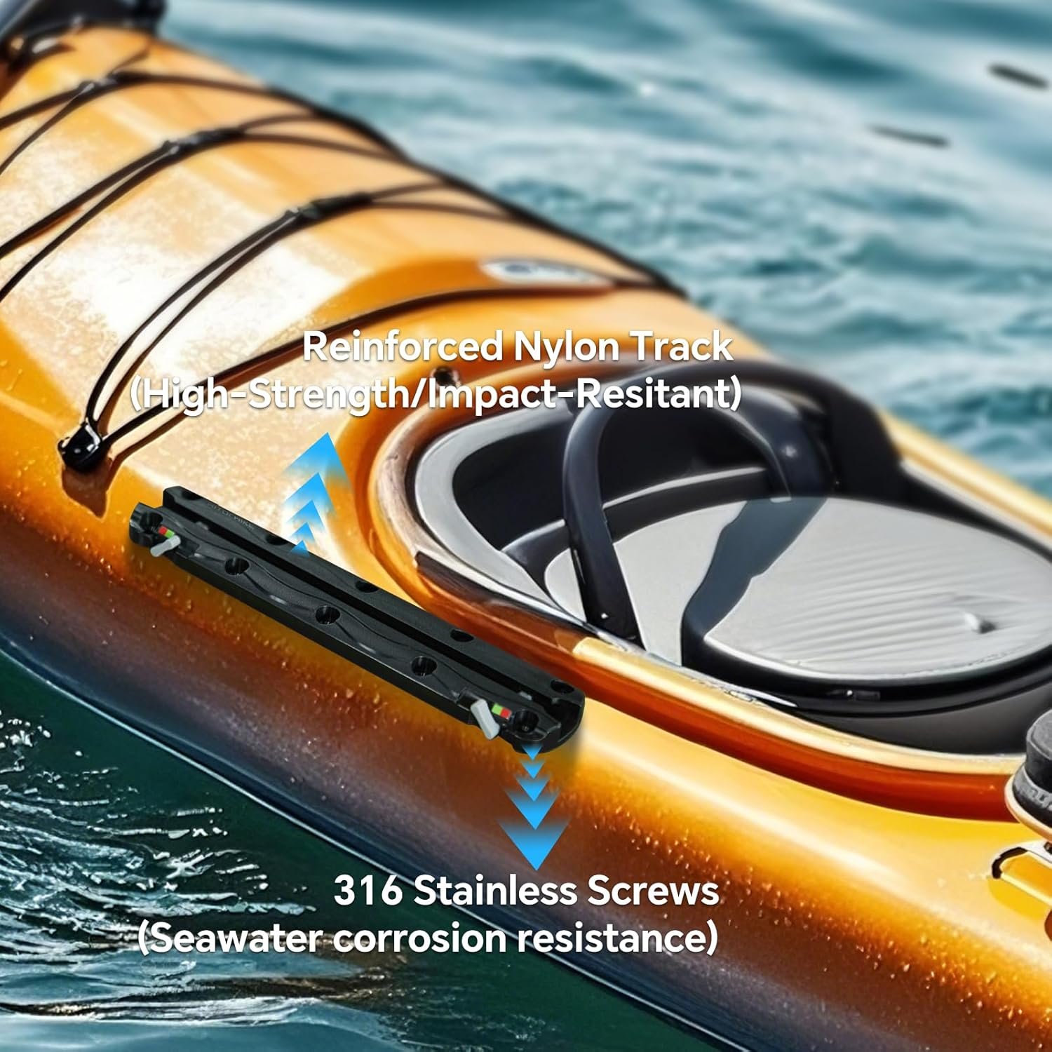 Hitorhike Pro Kayak Fishing Track with Manual Lock - All-Water Ready Rail System... 5 Hitorhike Pro Kayak Fishing Track with Manual Lock - All-Water Ready Rail System... - Image 5