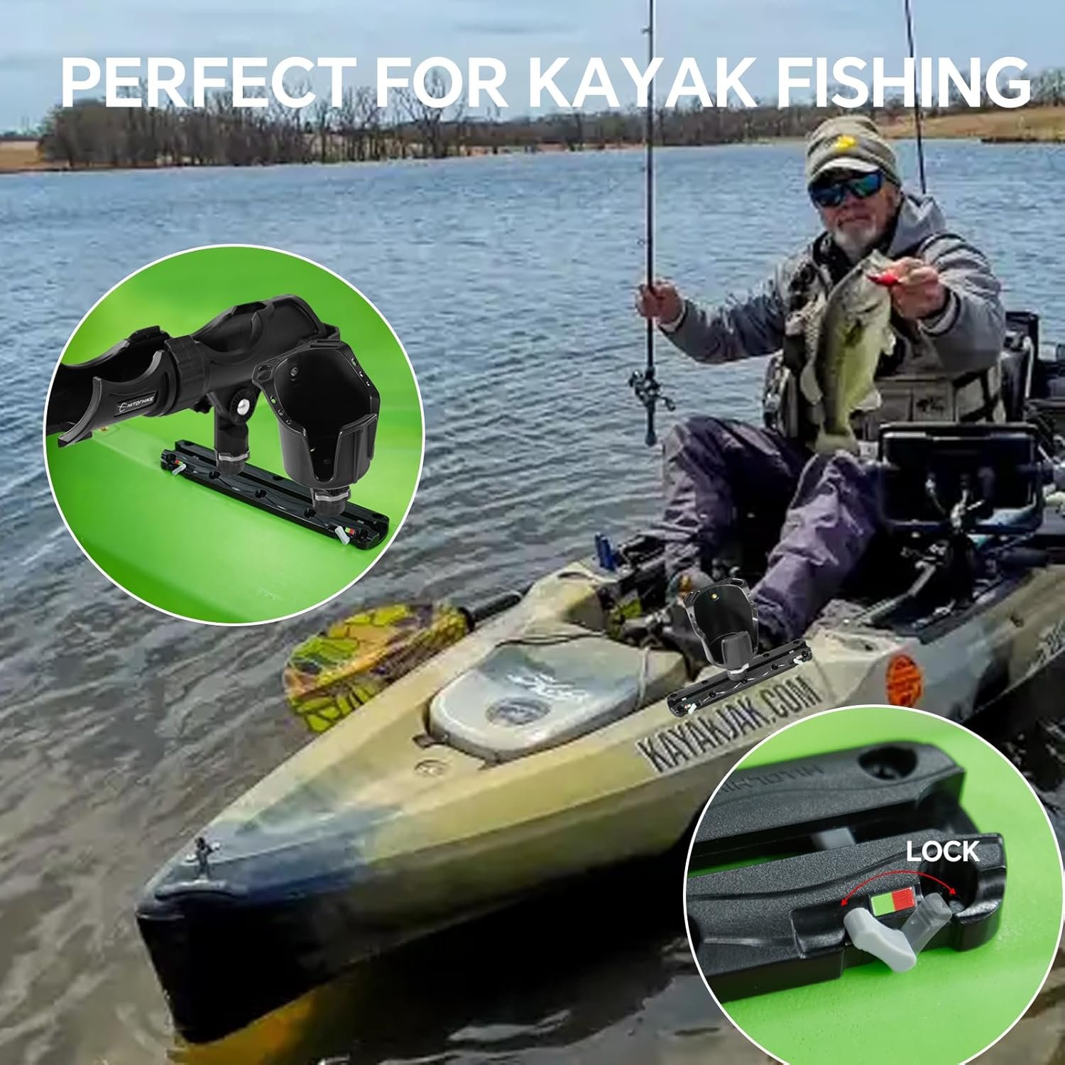 Hitorhike Pro Kayak Fishing Track with Manual Lock - All-Water Ready Rail System... 6 Hitorhike Pro Kayak Fishing Track with Manual Lock - All-Water Ready Rail System... - Image 6