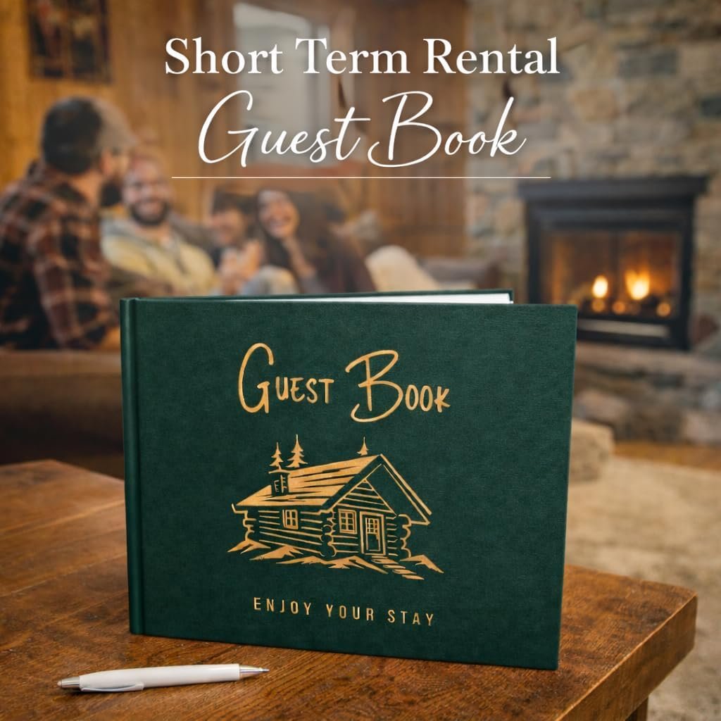 Paper 'n Such Cabin Guest Book for Airbnbs and Vacation Homes- Forest Green Line... 3 Paper 'n Such Cabin Guest Book for Airbnbs and Vacation Homes- Forest Green Line... - Image 3