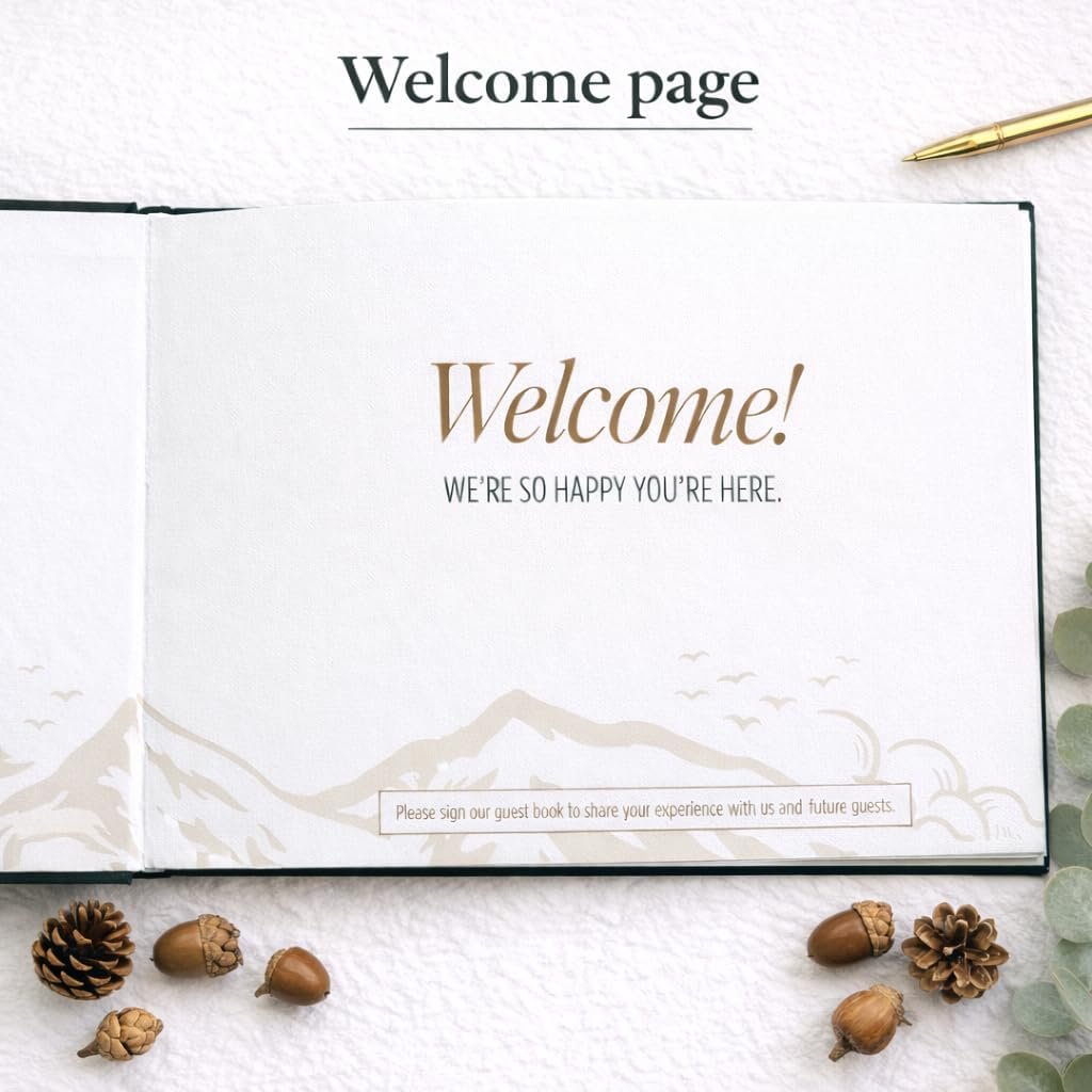 Paper 'n Such Cabin Guest Book for Airbnbs and Vacation Homes- Forest Green Line... 4 Paper 'n Such Cabin Guest Book for Airbnbs and Vacation Homes- Forest Green Line... - Image 4