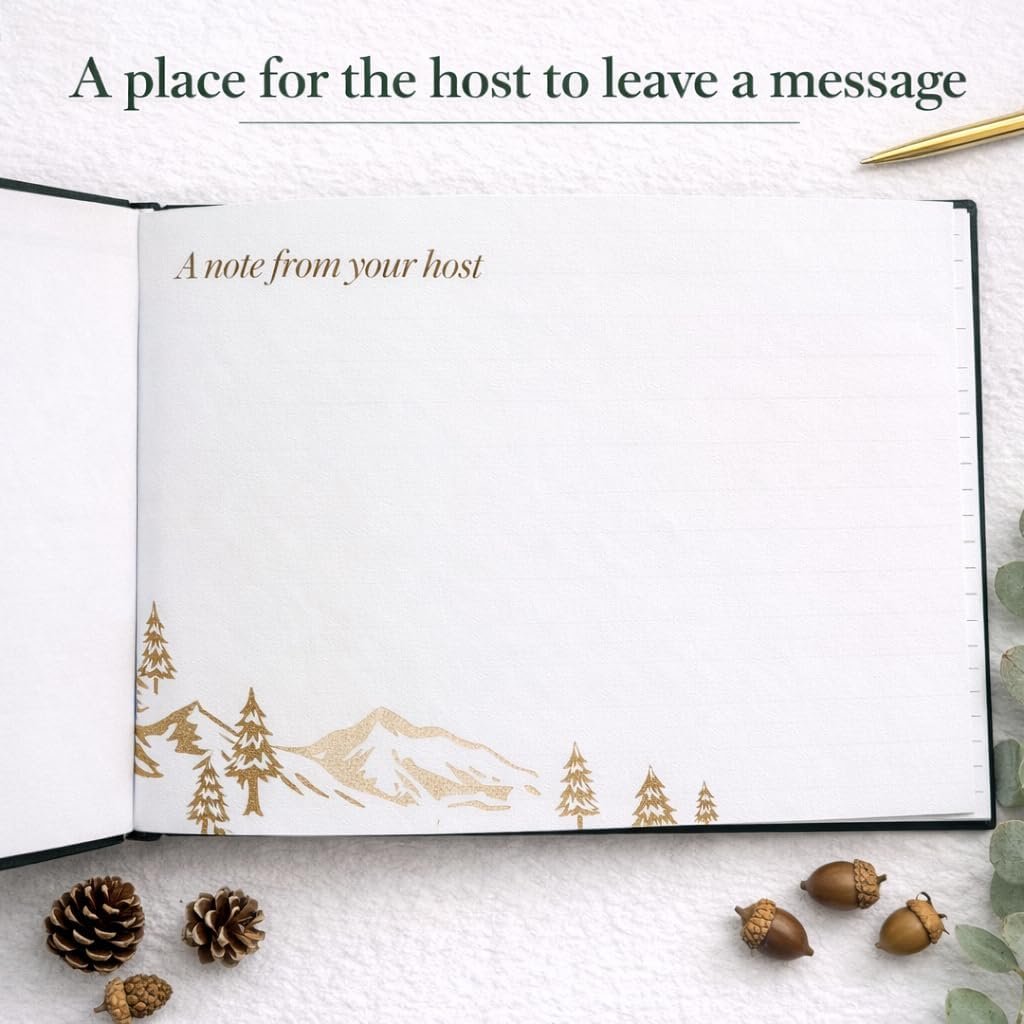 Paper 'n Such Cabin Guest Book for Airbnbs and Vacation Homes- Forest Green Line... 5 Paper 'n Such Cabin Guest Book for Airbnbs and Vacation Homes- Forest Green Line... - Image 5