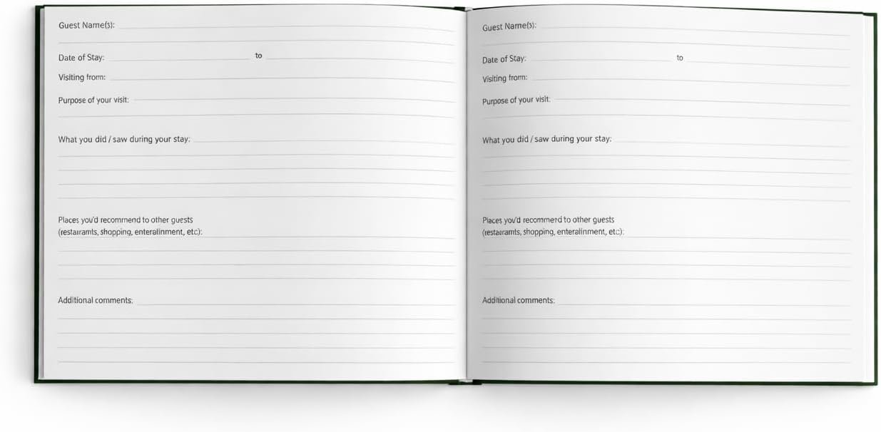 Paper 'n Such Cabin Guest Book for Airbnbs and Vacation Homes- Forest Green Line... 7 Paper 'n Such Cabin Guest Book for Airbnbs and Vacation Homes- Forest Green Line... - Image 7