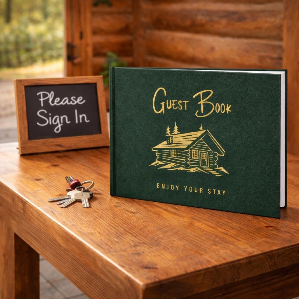 Paper 'n Such Cabin Guest Book for Airbnbs and Vacation Homes- Forest Green Line... 10 Paper 'n Such Cabin Guest Book for Airbnbs and Vacation Homes- Forest Green Line... - Image 10