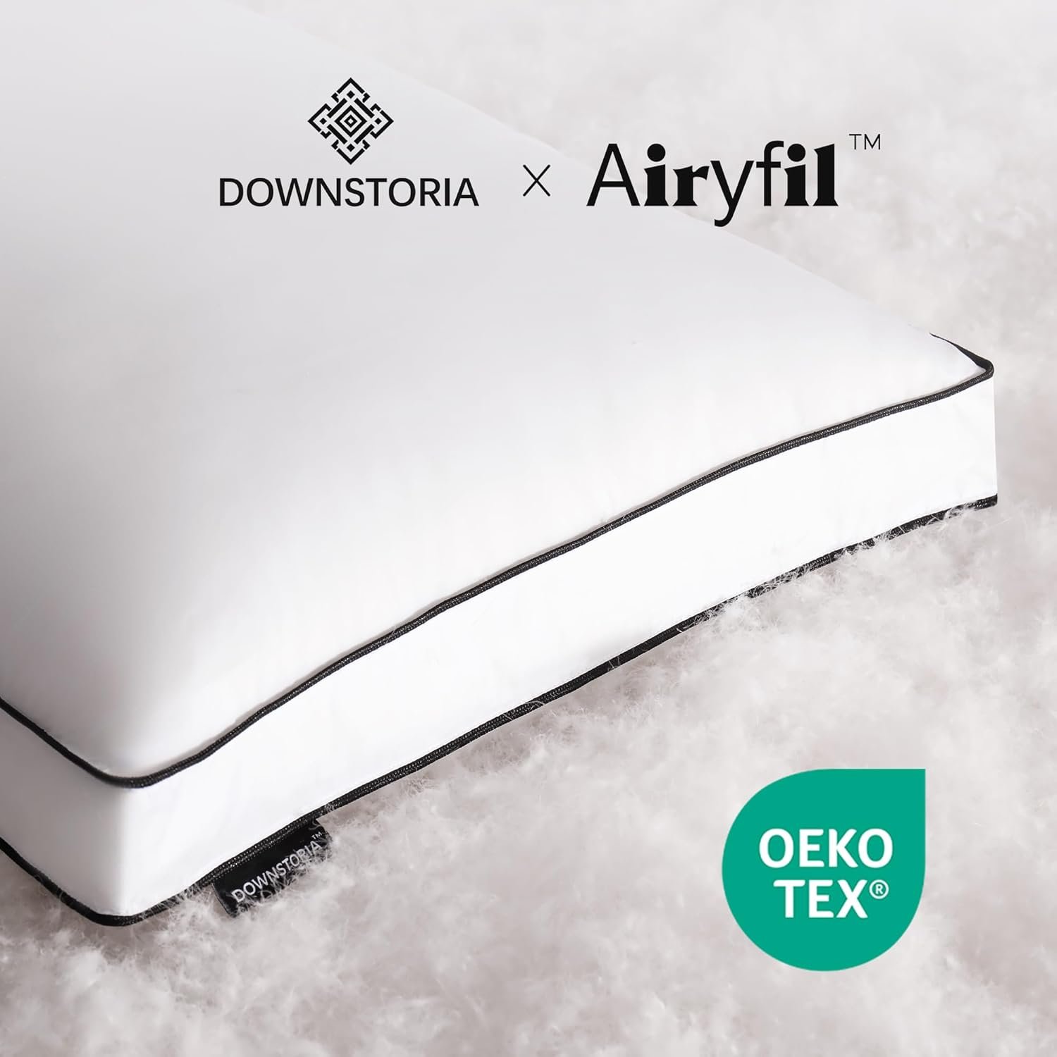 DOWNSTORIA Feather Down Pillows Standard Size Set of 2 with Gusset, Luxury Hotel... 6 DOWNSTORIA Feather Down Pillows Standard Size Set of 2 with Gusset, Luxury Hotel... - Image 6