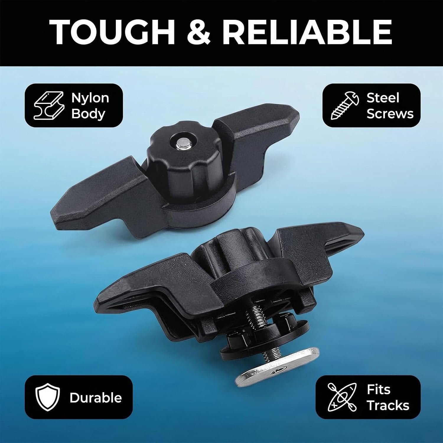 Kayak Track Anchor Cleat, Low-Profile Polymer Tie-Down,Black,2Pcs | Low Profile ... 5 Kayak Track Anchor Cleat, Low-Profile Polymer Tie-Down,Black,2Pcs | Low Profile ... - Image 5