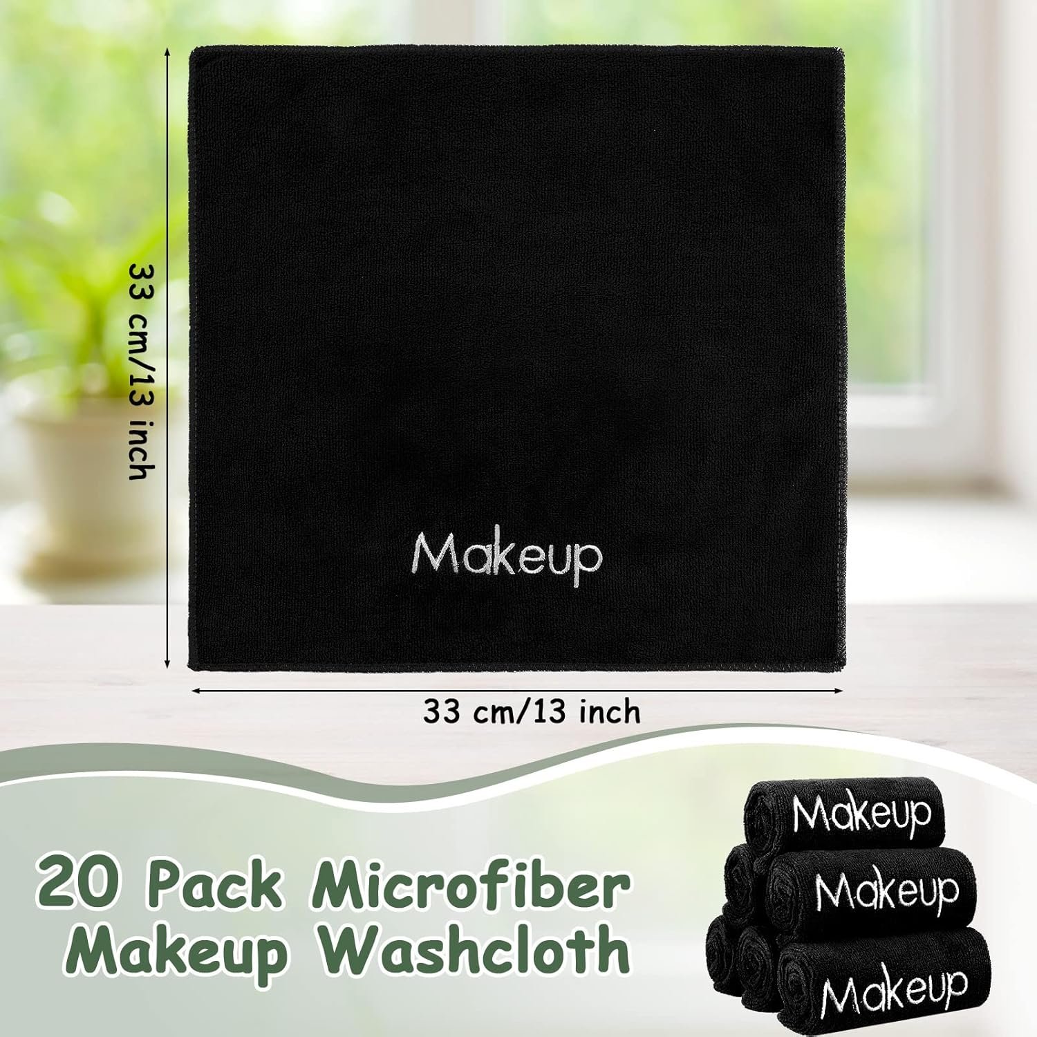Shimeyao 20 Pack Makeup Towels Black Makeup Washcloths for Face Microfiber Remov... 3 Shimeyao 20 Pack Makeup Towels Black Makeup Washcloths for Face Microfiber Remov... - Image 3