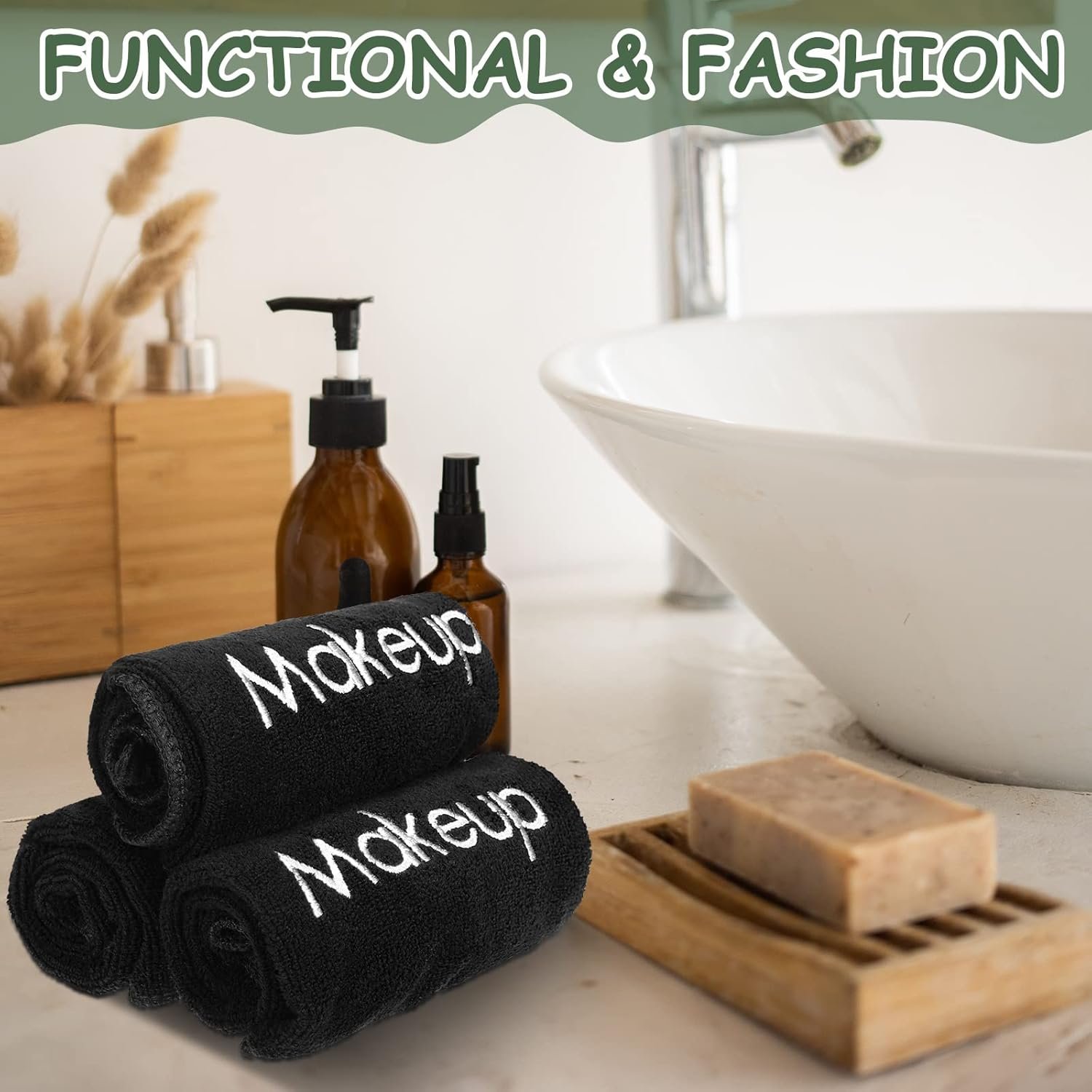 Shimeyao 20 Pack Makeup Towels Black Makeup Washcloths for Face Microfiber Remov... 6 Shimeyao 20 Pack Makeup Towels Black Makeup Washcloths for Face Microfiber Remov... - Image 6