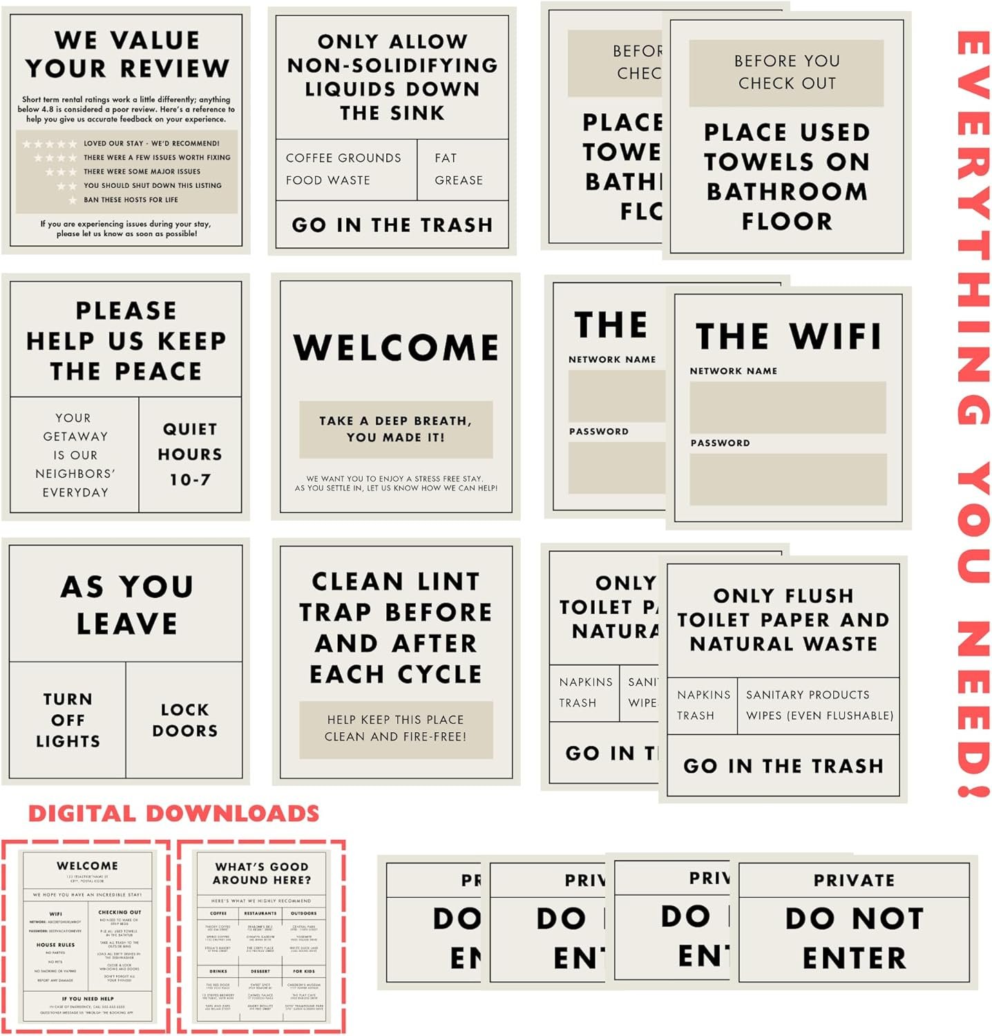Short-Term Rental Host Essentials – 16 Waterproof Vinyl Decals + 2 Customizable ... 10 Short-Term Rental Host Essentials – 16 Waterproof Vinyl Decals + 2 Customizable ... - Image 10