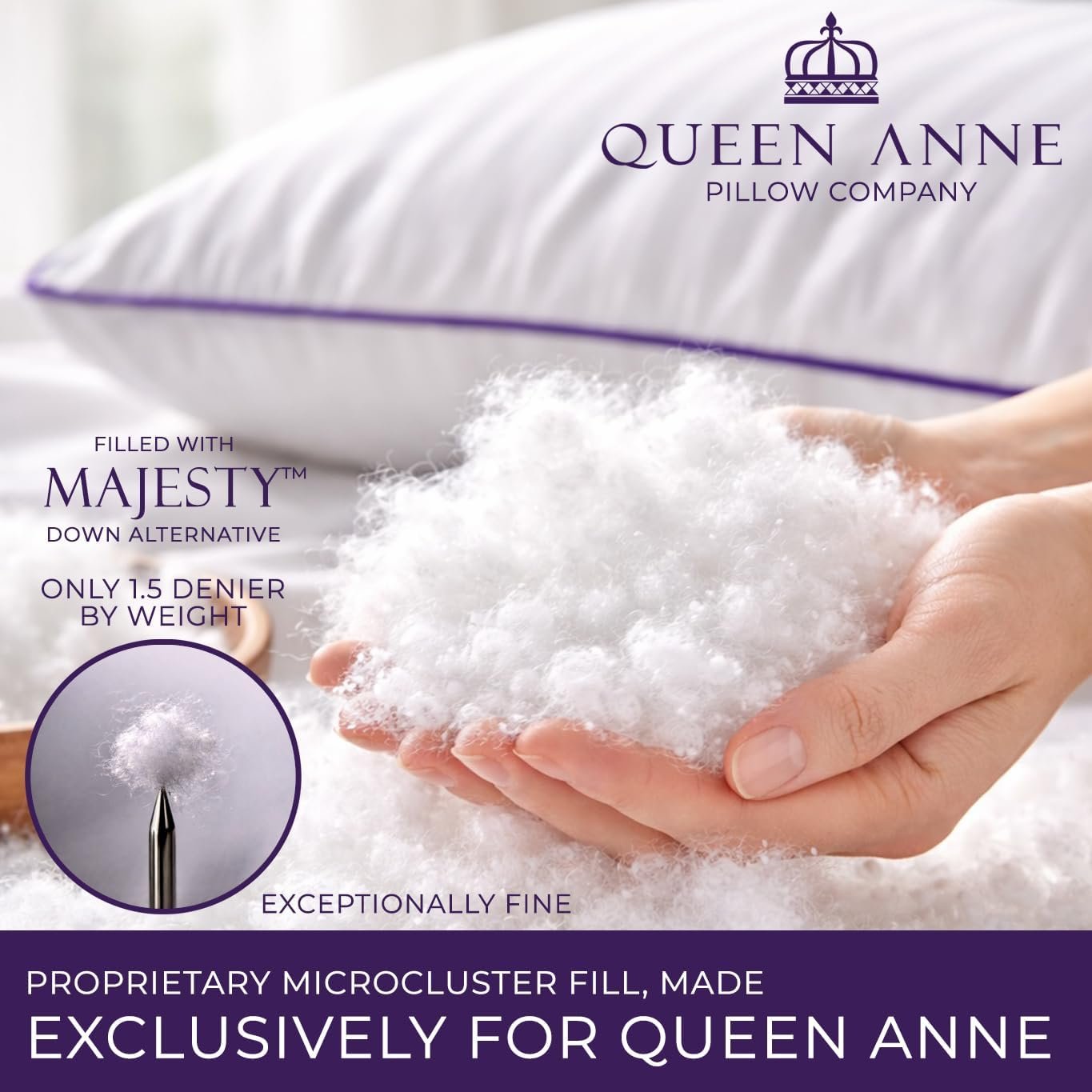 Queen Anne Hotel Pillows Queen Size Bed Pillows for Sleeping, Set of 2 – Adjusta... 3 Queen Anne Hotel Pillows Queen Size Bed Pillows for Sleeping, Set of 2 – Adjusta... - Image 3