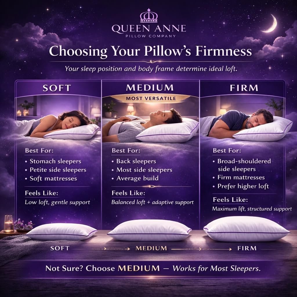 Queen Anne Hotel Pillows Queen Size Bed Pillows for Sleeping, Set of 2 – Adjusta... 6 Queen Anne Hotel Pillows Queen Size Bed Pillows for Sleeping, Set of 2 – Adjusta... - Image 6