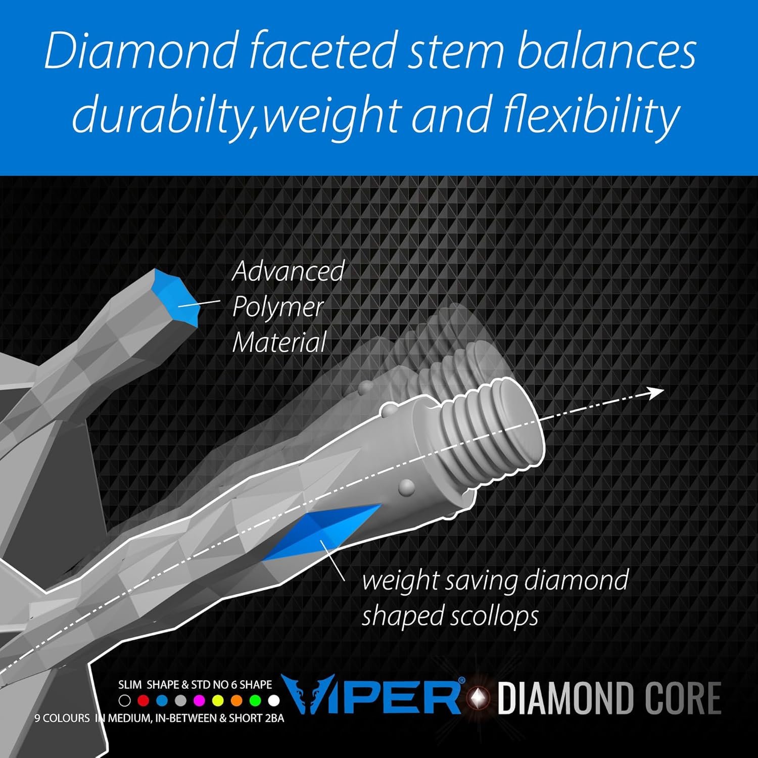 Viper Diamond Core Integrated Dart Flight & Shaft System - Precision Darting Acc... 6 Viper Diamond Core Integrated Dart Flight & Shaft System - Precision Darting Acc... - Image 6