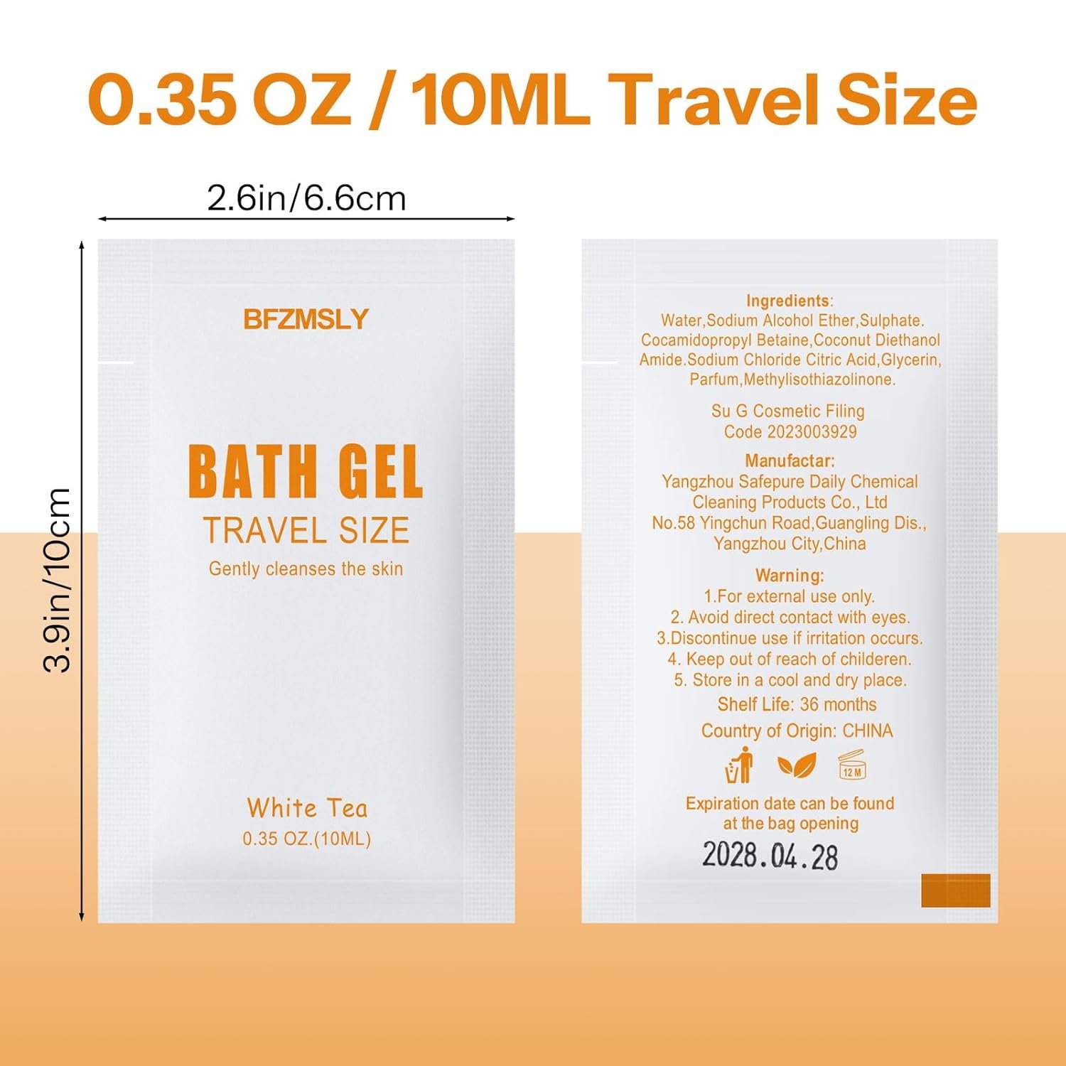 30 Pack Travel Size Body Wash Packets Bulk (0.35oz, White Tea Scent) – Mini Indi... 3 30 Pack Travel Size Body Wash Packets Bulk (0.35oz, White Tea Scent) – Mini Indi... - Image 3