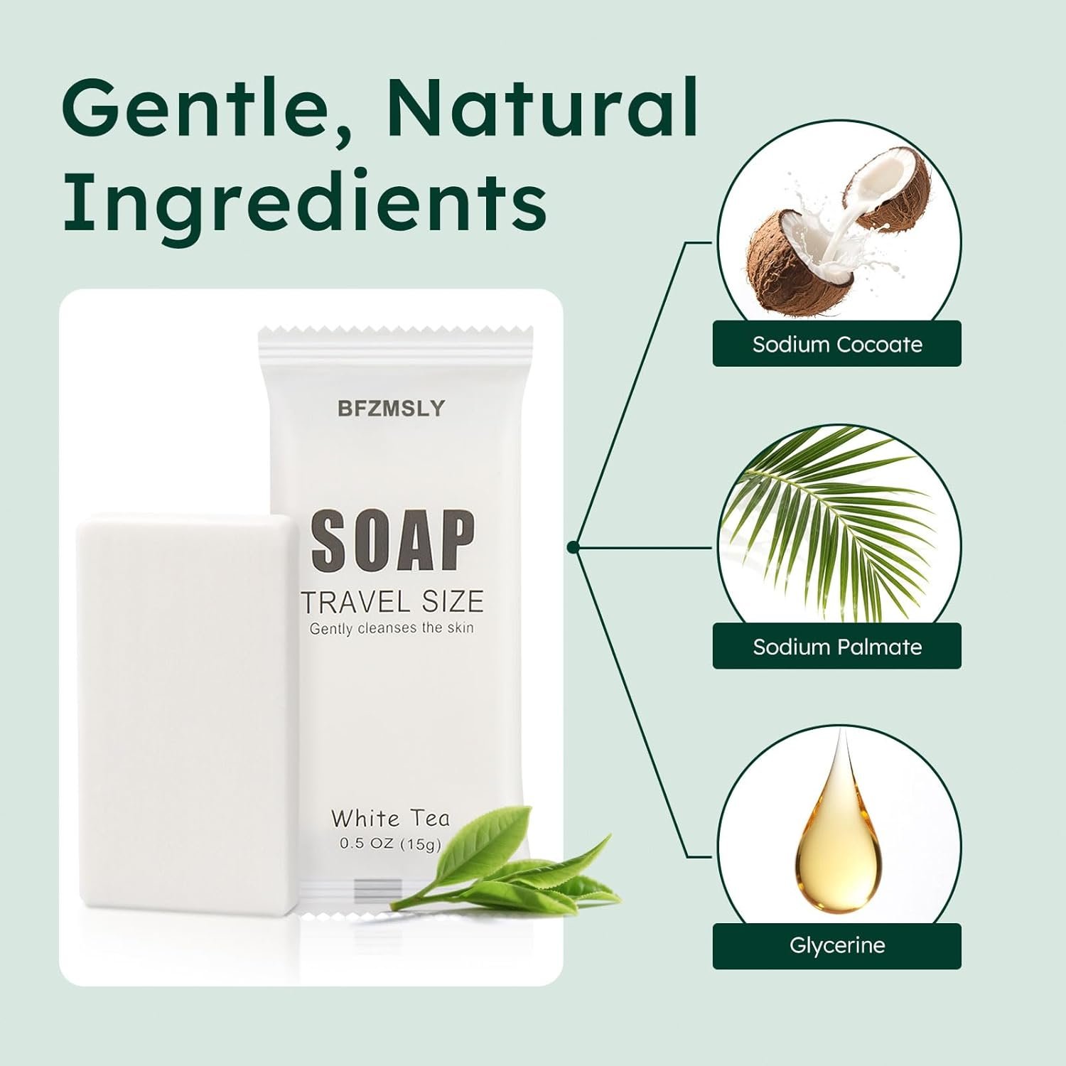 300 Pack Bulk Wrapped Hotel Bar Soap, 0.5 oz (15g), White Tea Scent – Mini Guest... 3 300 Pack Bulk Wrapped Hotel Bar Soap, 0.5 oz (15g), White Tea Scent – Mini Guest... - Image 3