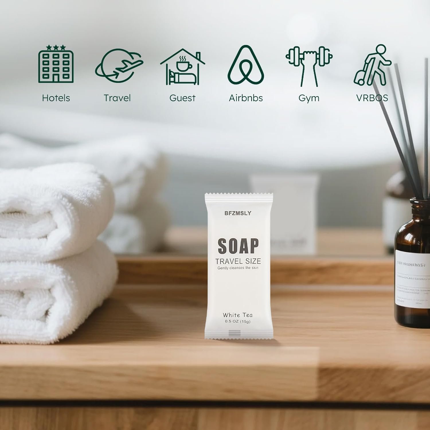 300 Pack Bulk Wrapped Hotel Bar Soap, 0.5 oz (15g), White Tea Scent – Mini Guest... 5 300 Pack Bulk Wrapped Hotel Bar Soap, 0.5 oz (15g), White Tea Scent – Mini Guest... - Image 5