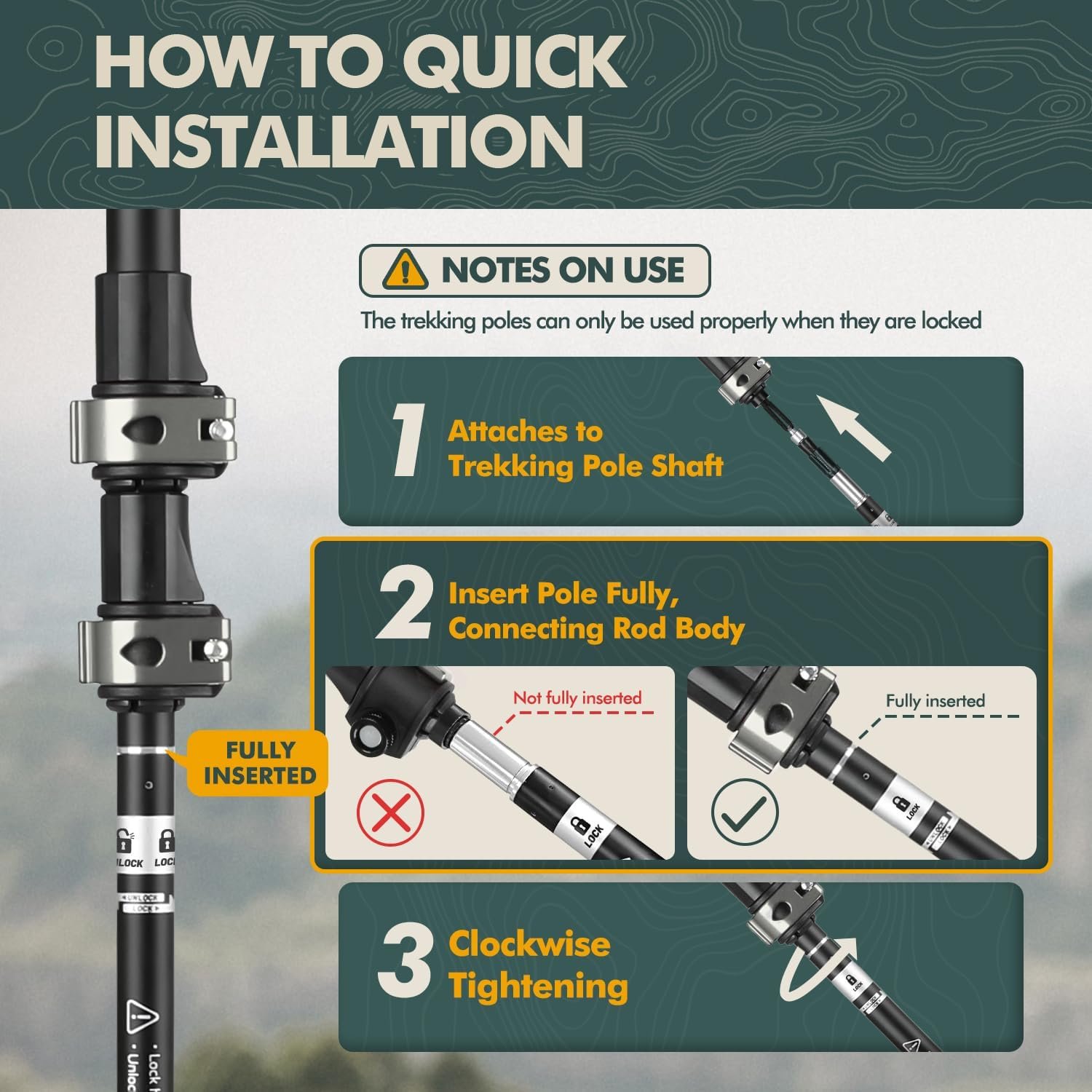 GPTCAMP Walking Sticks,Trekking Poles Collapsible Hiking Poles,Lightweight Foldi... 3 GPTCAMP Walking Sticks,Trekking Poles Collapsible Hiking Poles,Lightweight Foldi... - Image 3