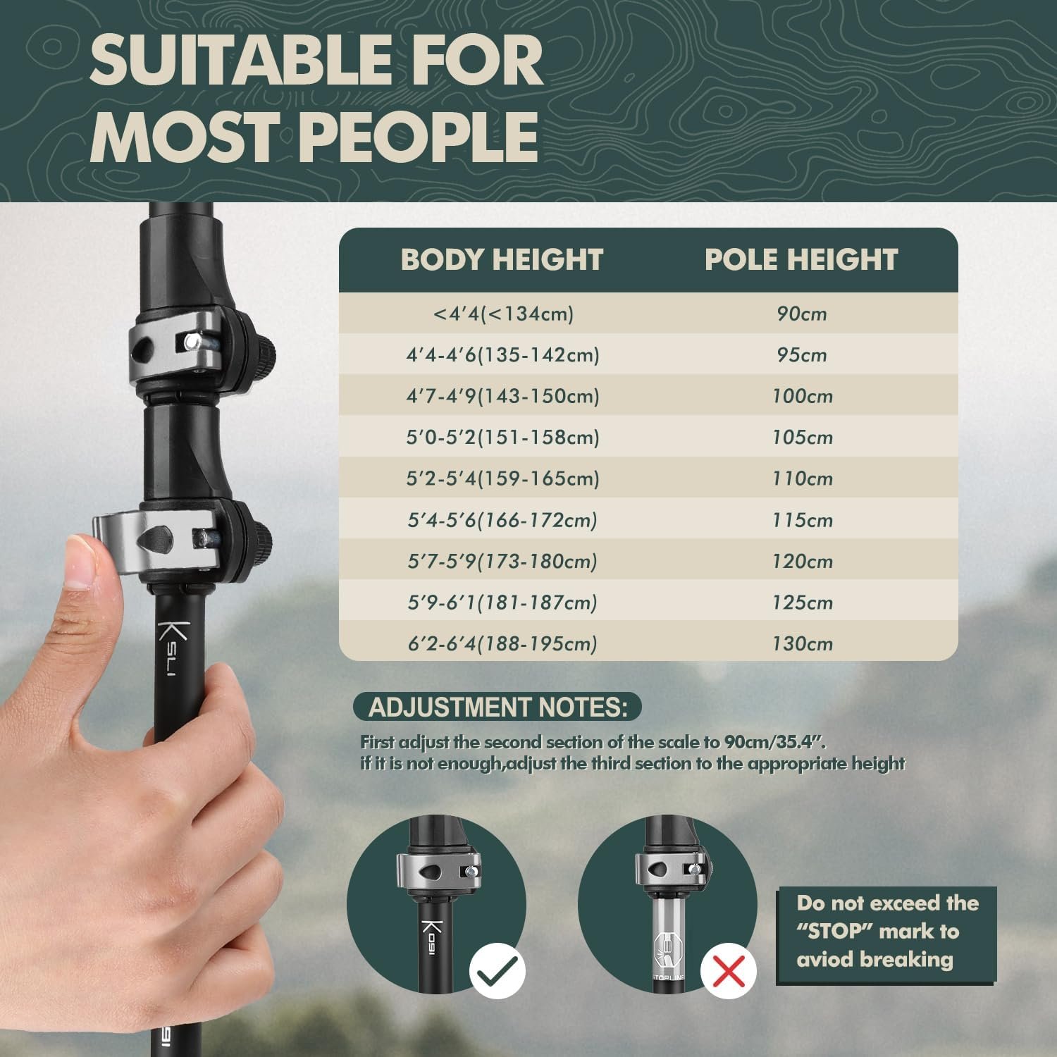GPTCAMP Walking Sticks,Trekking Poles Collapsible Hiking Poles,Lightweight Foldi... 7 GPTCAMP Walking Sticks,Trekking Poles Collapsible Hiking Poles,Lightweight Foldi... - Image 7