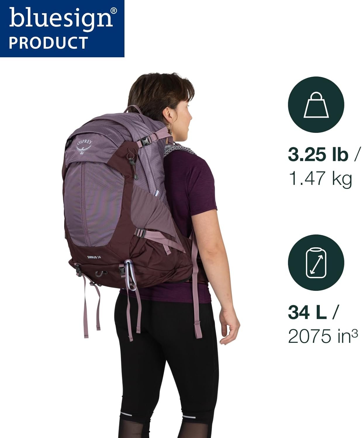 Osprey Sirrus 34L Women's Hiking Backpack - Camping Bag with Waterproof Raincove... 3 Osprey Sirrus 34L Women's Hiking Backpack - Camping Bag with Waterproof Raincove... - Image 3