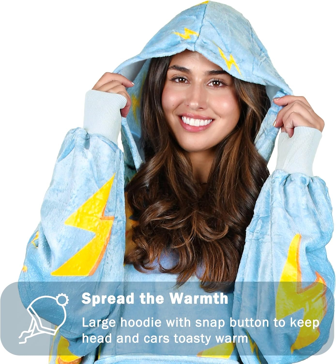 Solaris Thunder Lightning Wearable Blanket Hoodie, Oversize Single Layer Sherpa ... 7 Solaris Thunder Lightning Wearable Blanket Hoodie, Oversize Single Layer Sherpa ... - Image 7