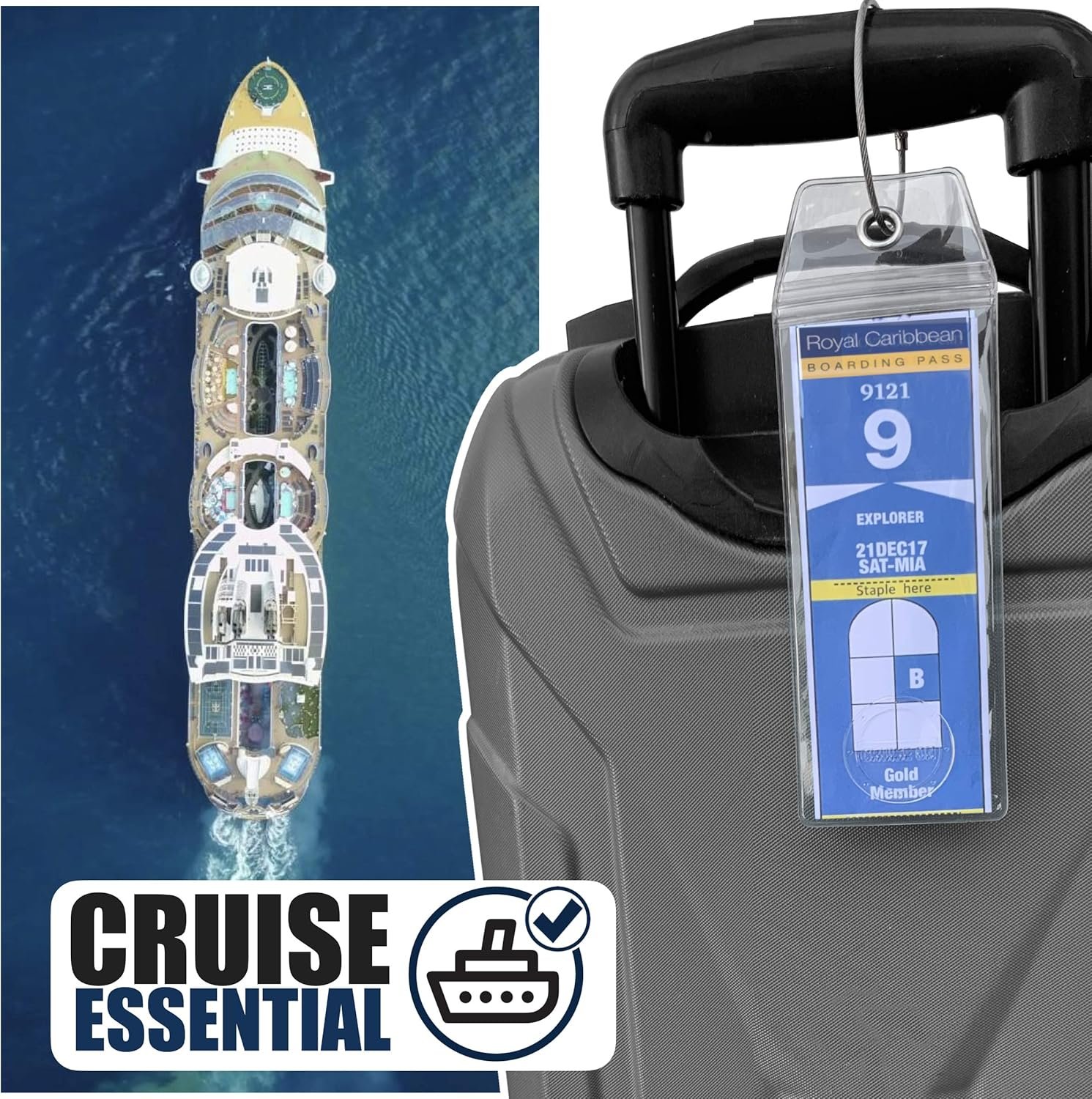 Cruise On Royal Caribbean Cruise Luggage Tag Holder (4 Pack) – Fits All Royal Ca... 3 Cruise On Royal Caribbean Cruise Luggage Tag Holder (4 Pack) – Fits All Royal Ca... - Image 3
