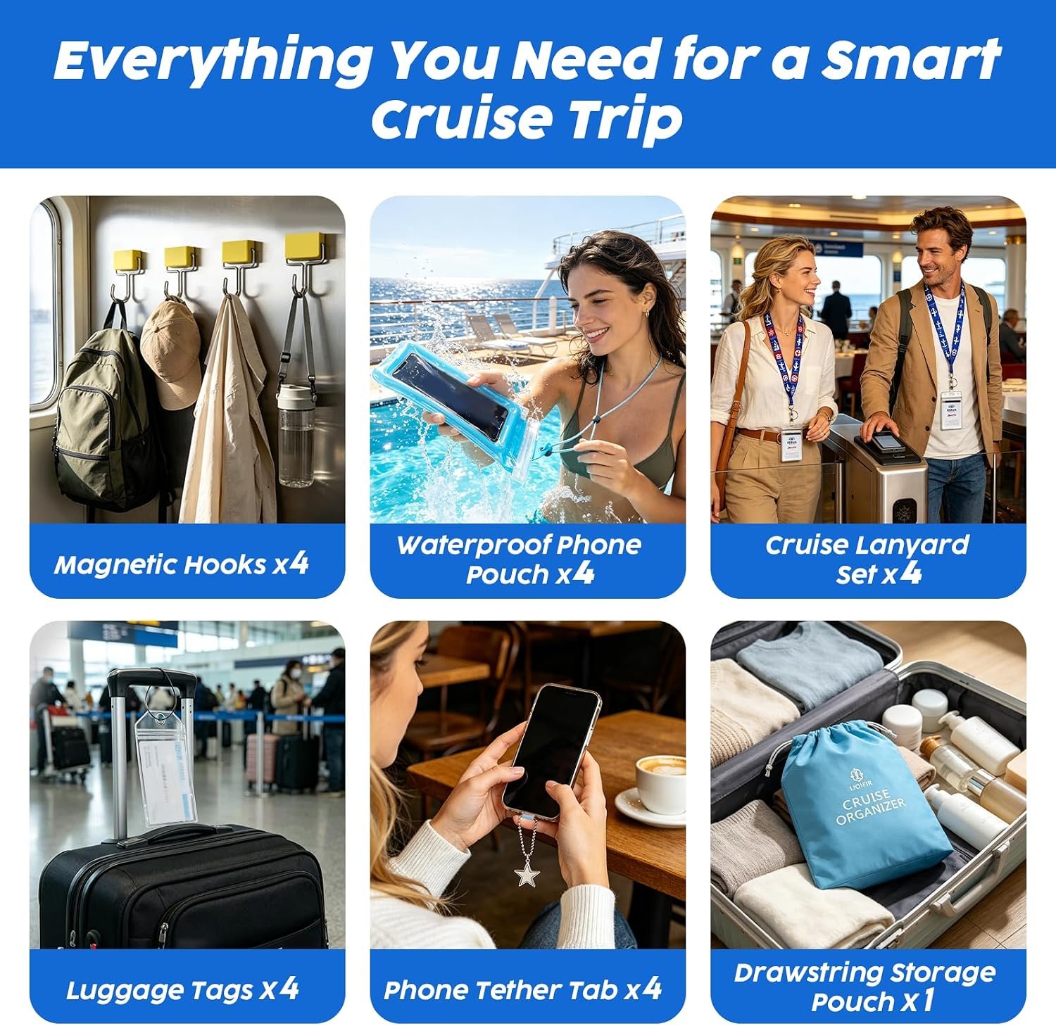 Cruise Ship Essentials Must Haves 2026-4 Person Travel Kit for Carnival, Royal C... 3 Cruise Ship Essentials Must Haves 2026-4 Person Travel Kit for Carnival, Royal C... - Image 3