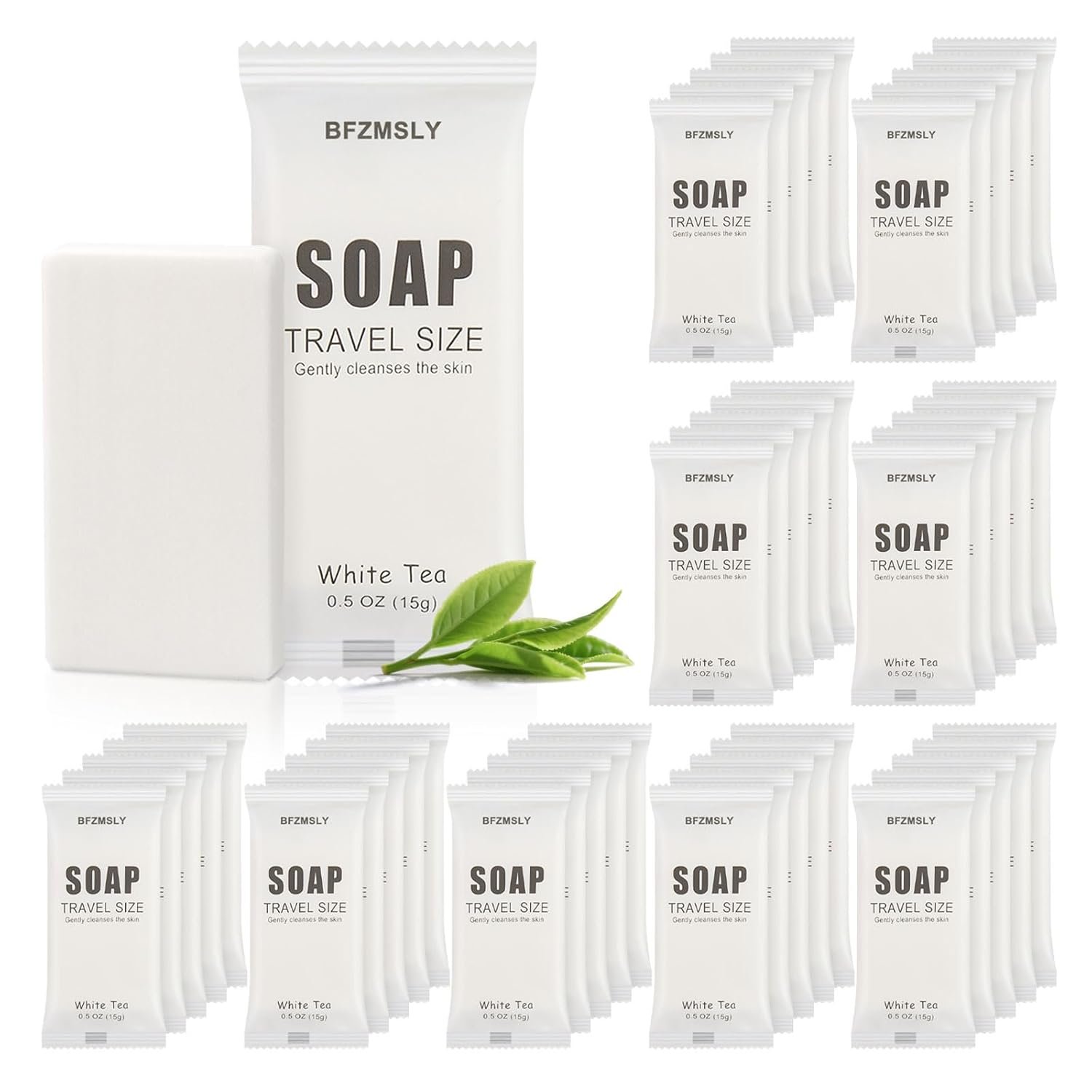300 Pack Bulk Wrapped Hotel Bar Soap, 0.5 oz (15g), White Tea Scent – Mini Guest... 2 300 Pack Bulk Wrapped Hotel Bar Soap, 0.5 oz (15g), White Tea Scent – Mini Guest... - Image 2