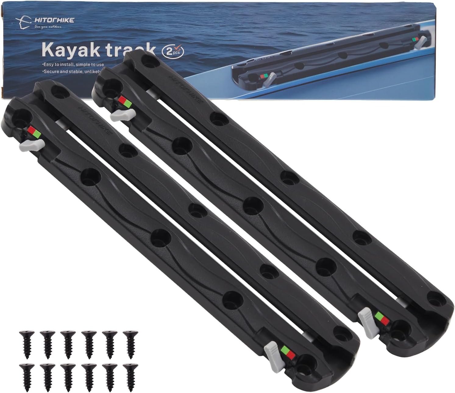 Hitorhike Pro Kayak Fishing Track with Manual Lock - All-Water Ready Rail System... 2 Hitorhike Pro Kayak Fishing Track with Manual Lock - All-Water Ready Rail System... - Image 2