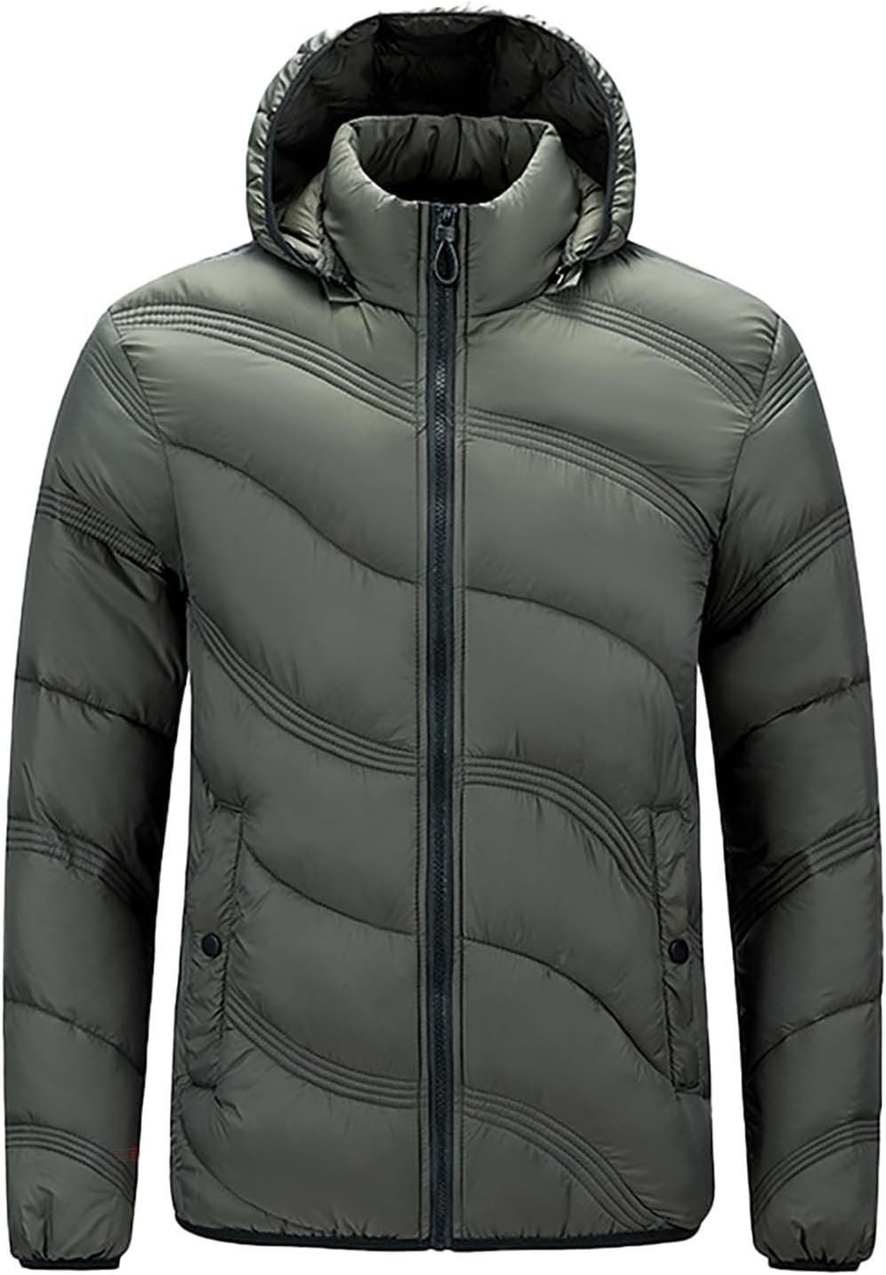 Hooded Puffer Jacket Men Water-Resistant Winter Coat Padded Puffy Coat Lightweig... 2 Hooded Puffer Jacket Men Water-Resistant Winter Coat Padded Puffy Coat Lightweig... - Image 2