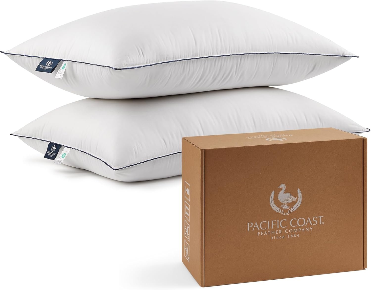 Pacific Coast Pillows Queen Size Set of 2, Goose Feather and Down Pillow for Sle... 2 Pacific Coast Pillows Queen Size Set of 2, Goose Feather and Down Pillow for Sle... - Image 2