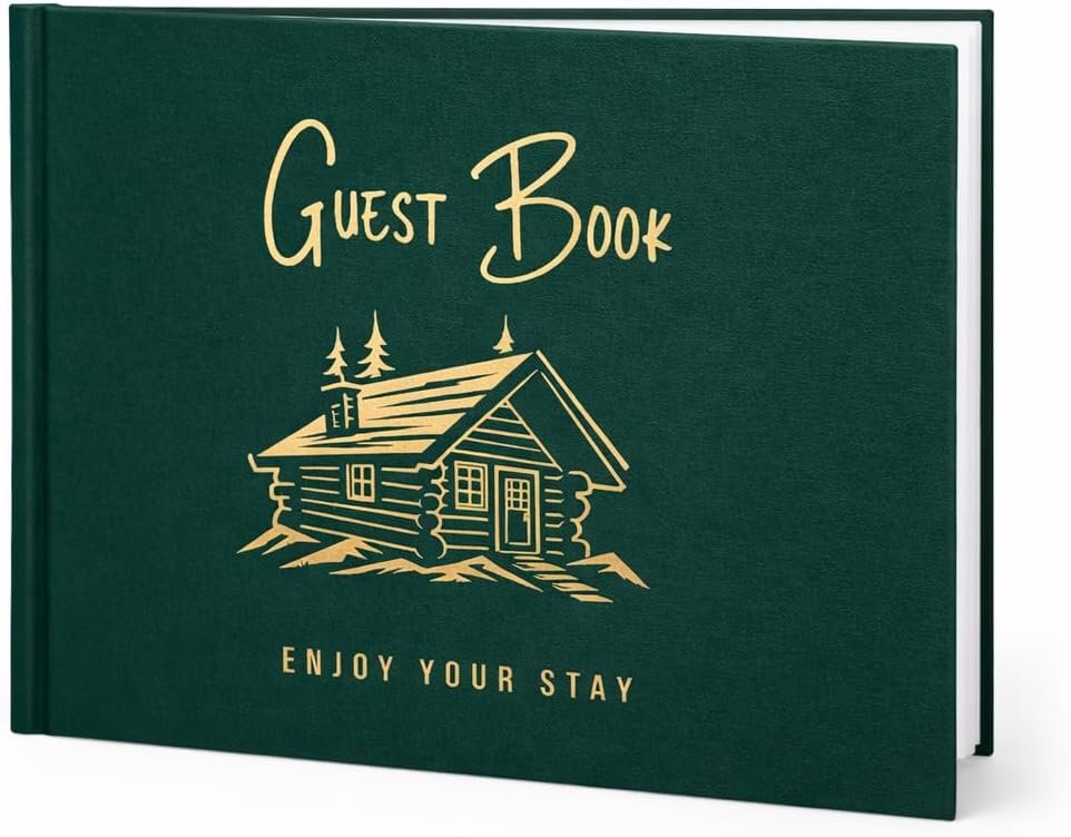 Paper 'n Such Cabin Guest Book for Airbnbs and Vacation Homes- Forest Green Line... 2 Paper 'n Such Cabin Guest Book for Airbnbs and Vacation Homes- Forest Green Line... - Image 2