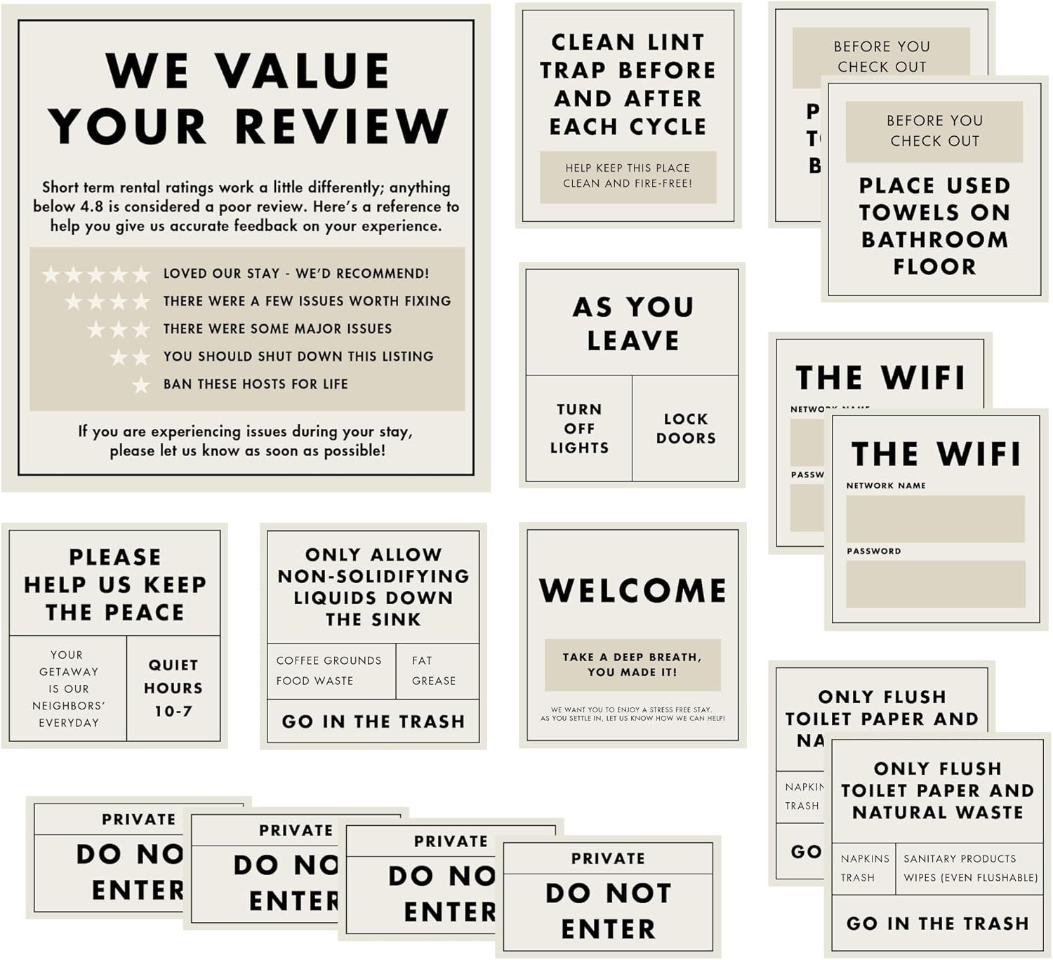Short-Term Rental Host Essentials – 16 Waterproof Vinyl Decals + 2 Customizable ... 2 Short-Term Rental Host Essentials – 16 Waterproof Vinyl Decals + 2 Customizable ... - Image 2